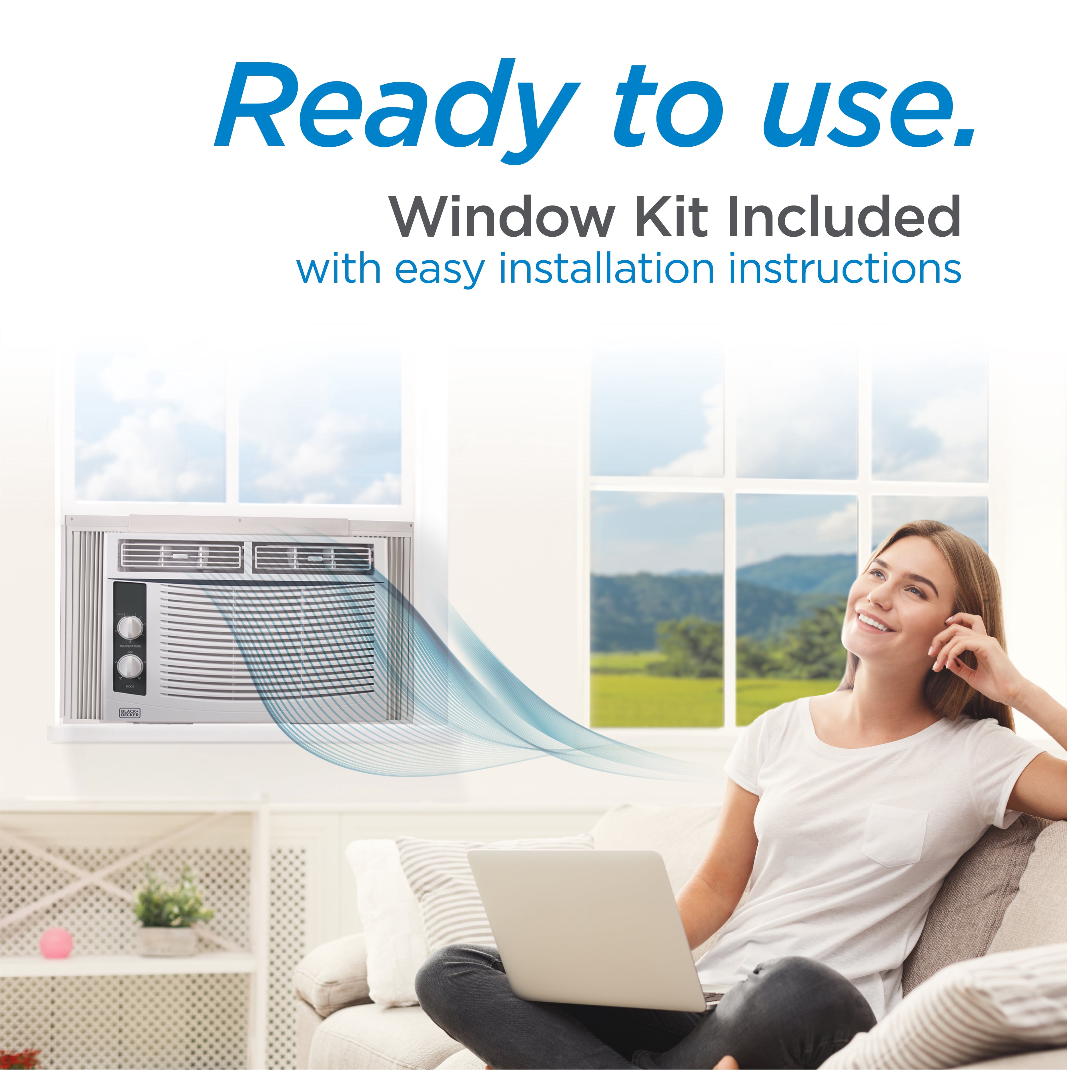 BLACK+DECKER 5,000 BTU Window Air Conditioner Unit (White, 16 x 15.3 x 12 in) 66hc7