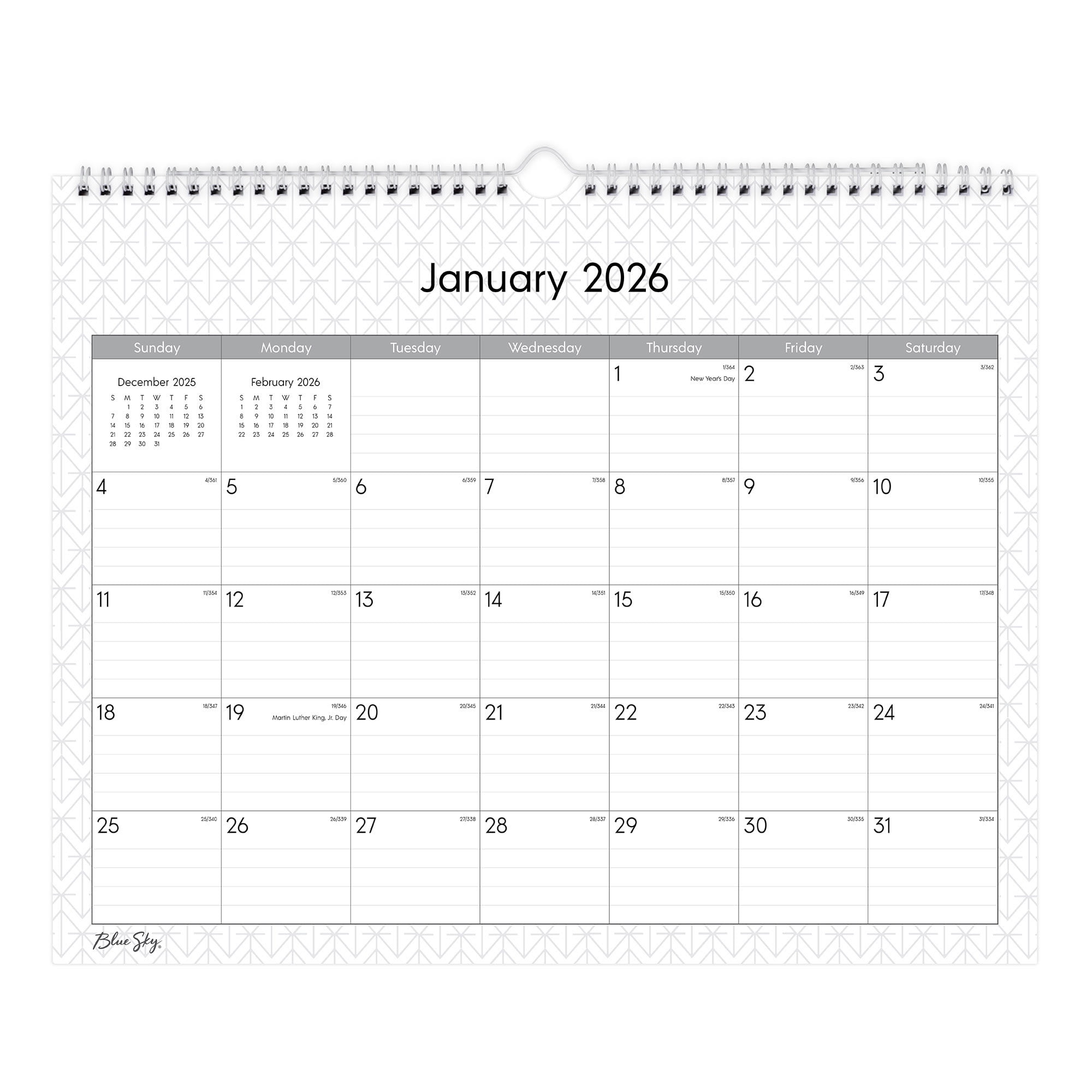 Blue Sky 2026 Monthly Wall Calendar, Enterprise Planning Edition, Professional Office Organizer (Blue, 15 in x 12 in) czdeu