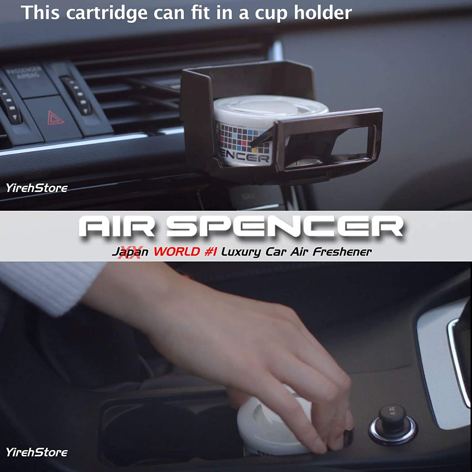 Air Spencer Car Air Freshener Refill Cartridge, Squash Scent, Long-Lasting JDM Fragrance (3-Pack) 31ozw