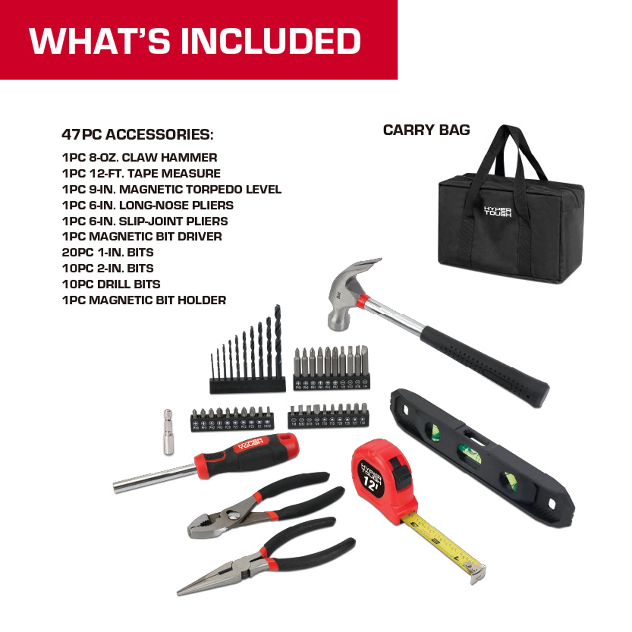 Hyper Tough 12V Brushless Cordless Drill Driver Project Kit (Grey, 50-Piece) vuhc2