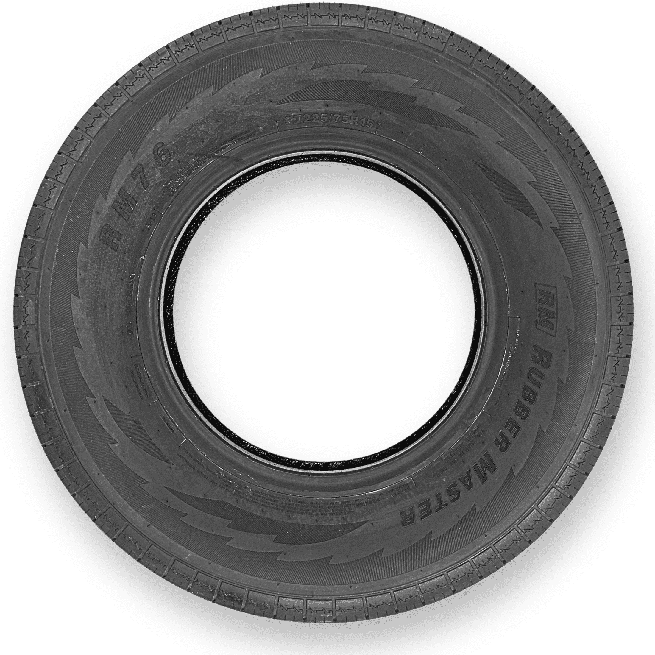 RubberMaster ST225/75R15 Radial Trailer Tire (Highway Rib, 10 Ply, 28.3 in Diameter) 21wr6