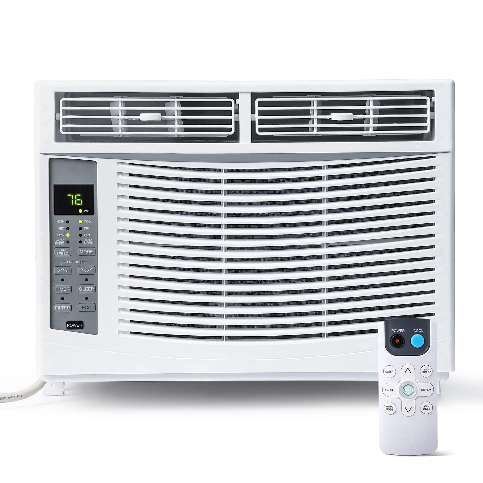 Tropow 6,000 BTU Window Air Conditioner, Fast Cooling for 250 Sq. Ft. Rooms, Smart App & Remote Control (White, 6,000 BTU) eng57