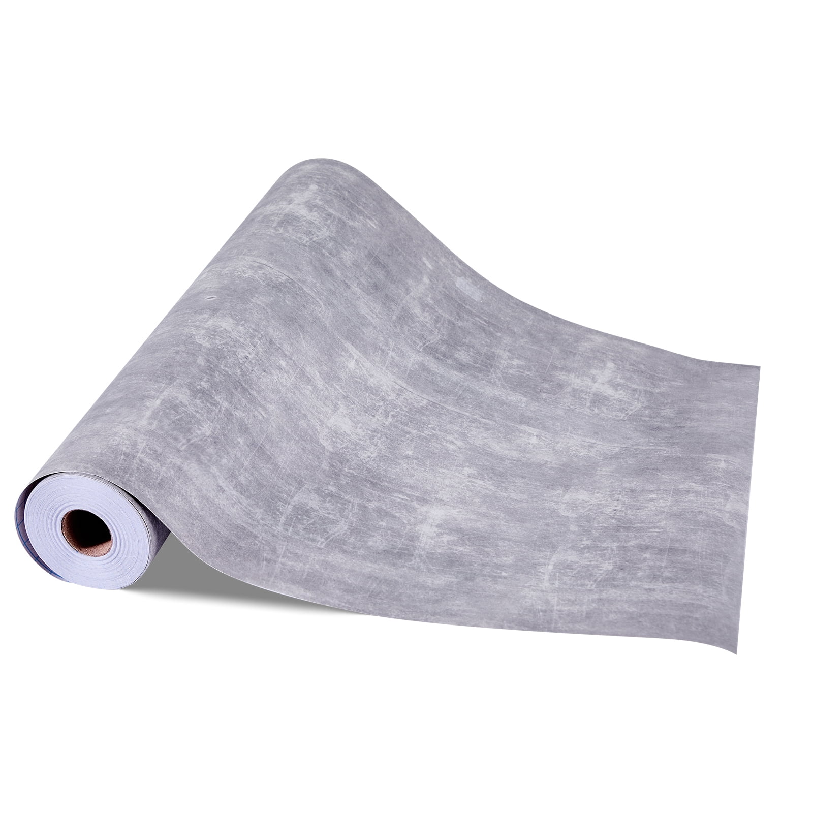 KFFKFF Peel and Stick Wallpaper, Waterproof Self-Adhesive Vinyl Contact Paper for Home Decor (Grey, 15.7 in x 590.5 in) mnpl7