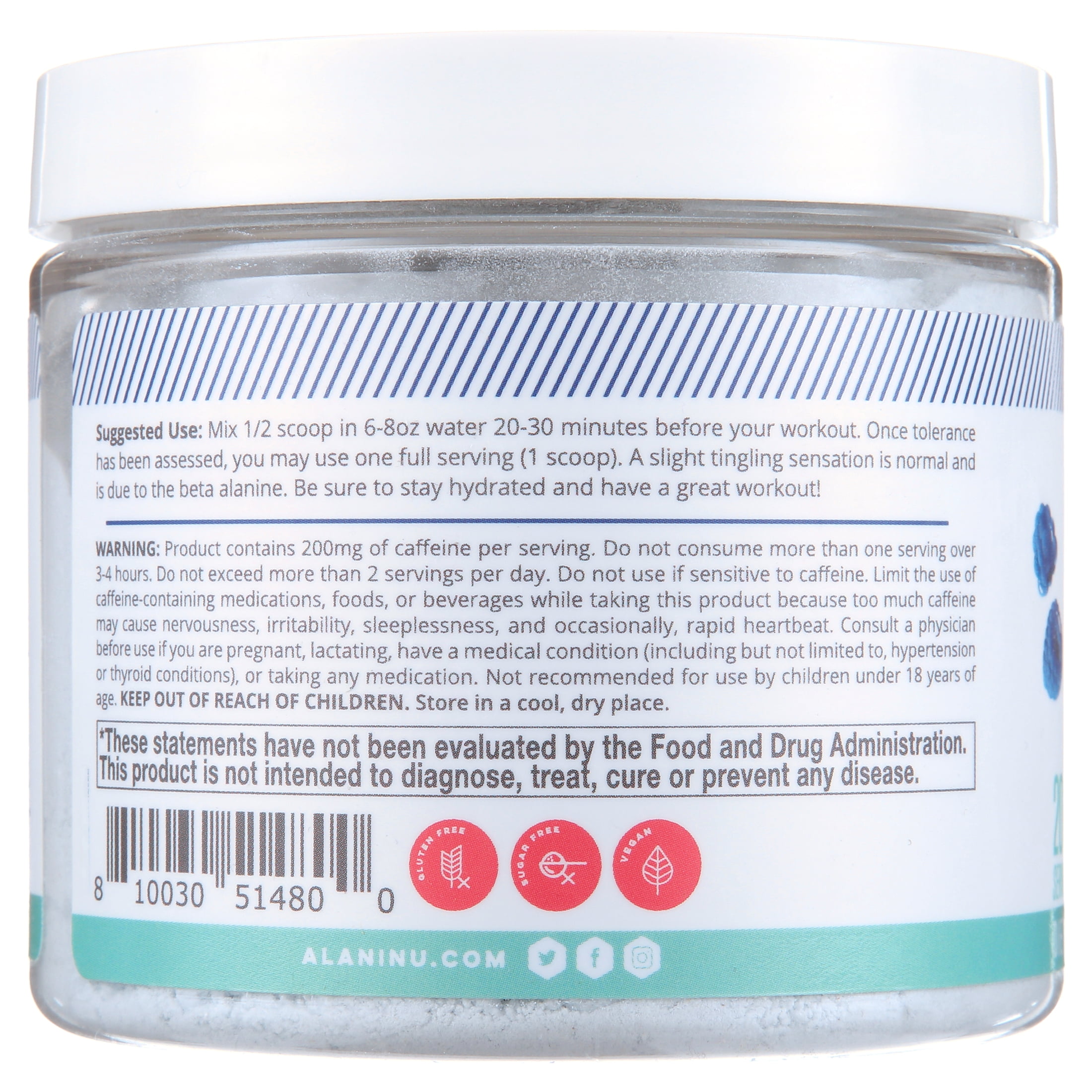 Alani Nu Pre-Workout Powder, Energy & Endurance Supplement, Blue Slush (Blue, 20 Servings) 0efv0