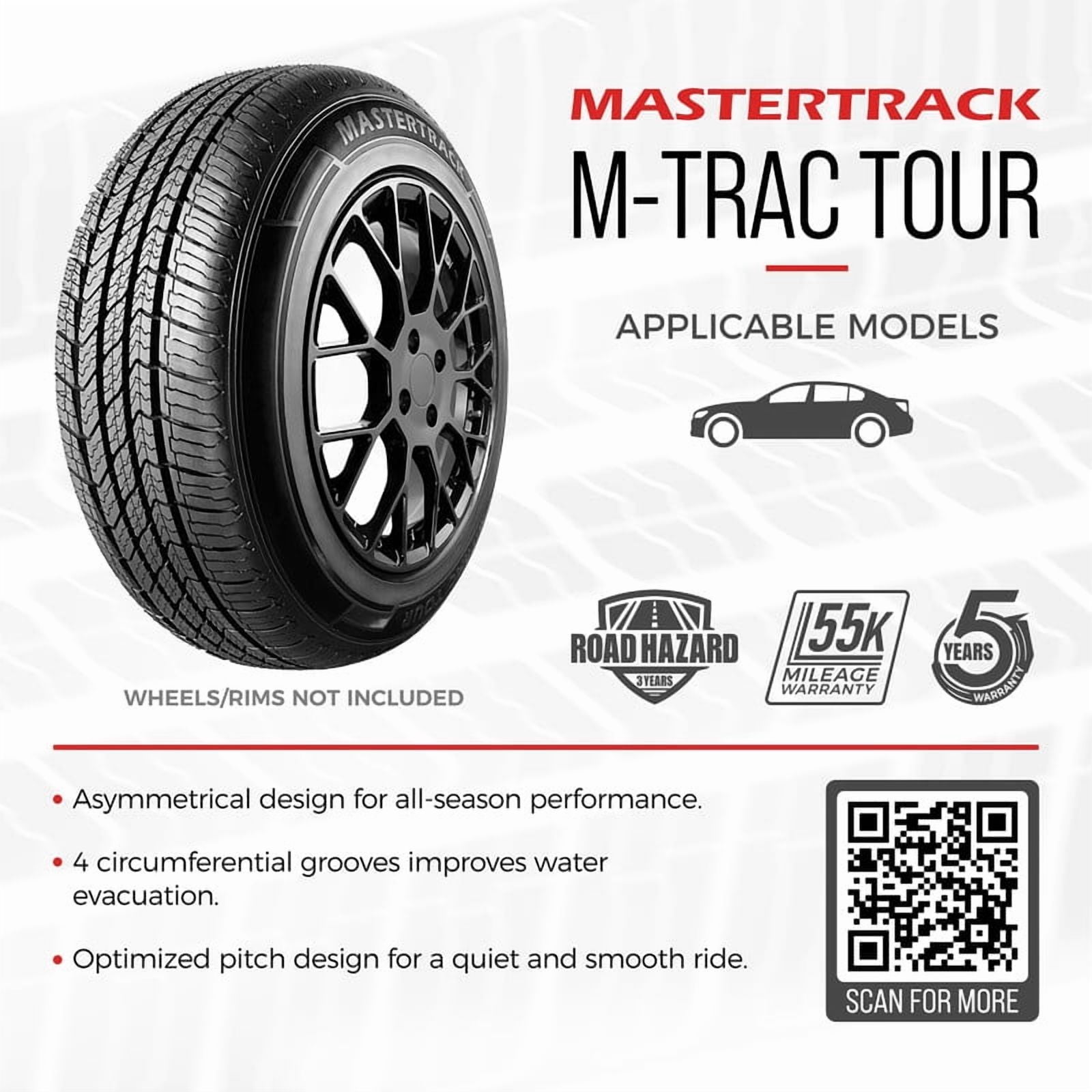 Mastertrack M-TRAC TOUR All Season High Performance Passenger Tire (215/55R17, 94V) jhk6a