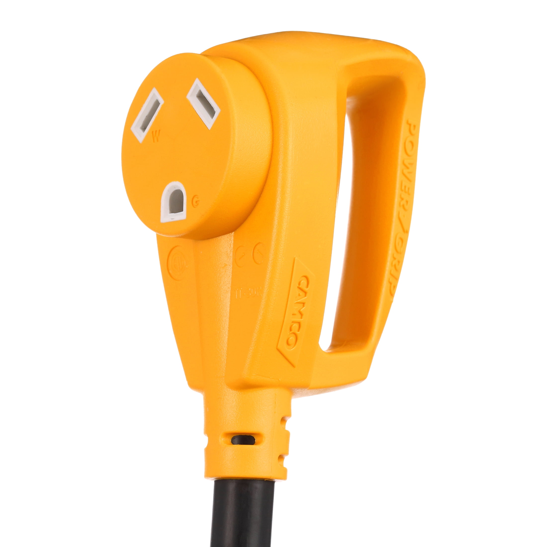 Camco Power Grip RV Electrical Adapter 15 Amp Male to 30 Amp Female (Yellow, 12 in) sqmkh