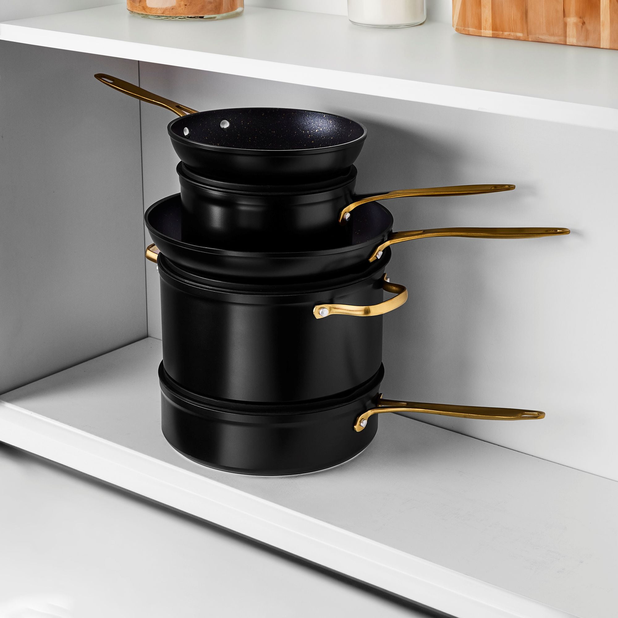 Thyme & Table 12-Piece Ceramic Non-Stick Cookware Set Signature Collection (Gold, 12-Piece) 71mpa