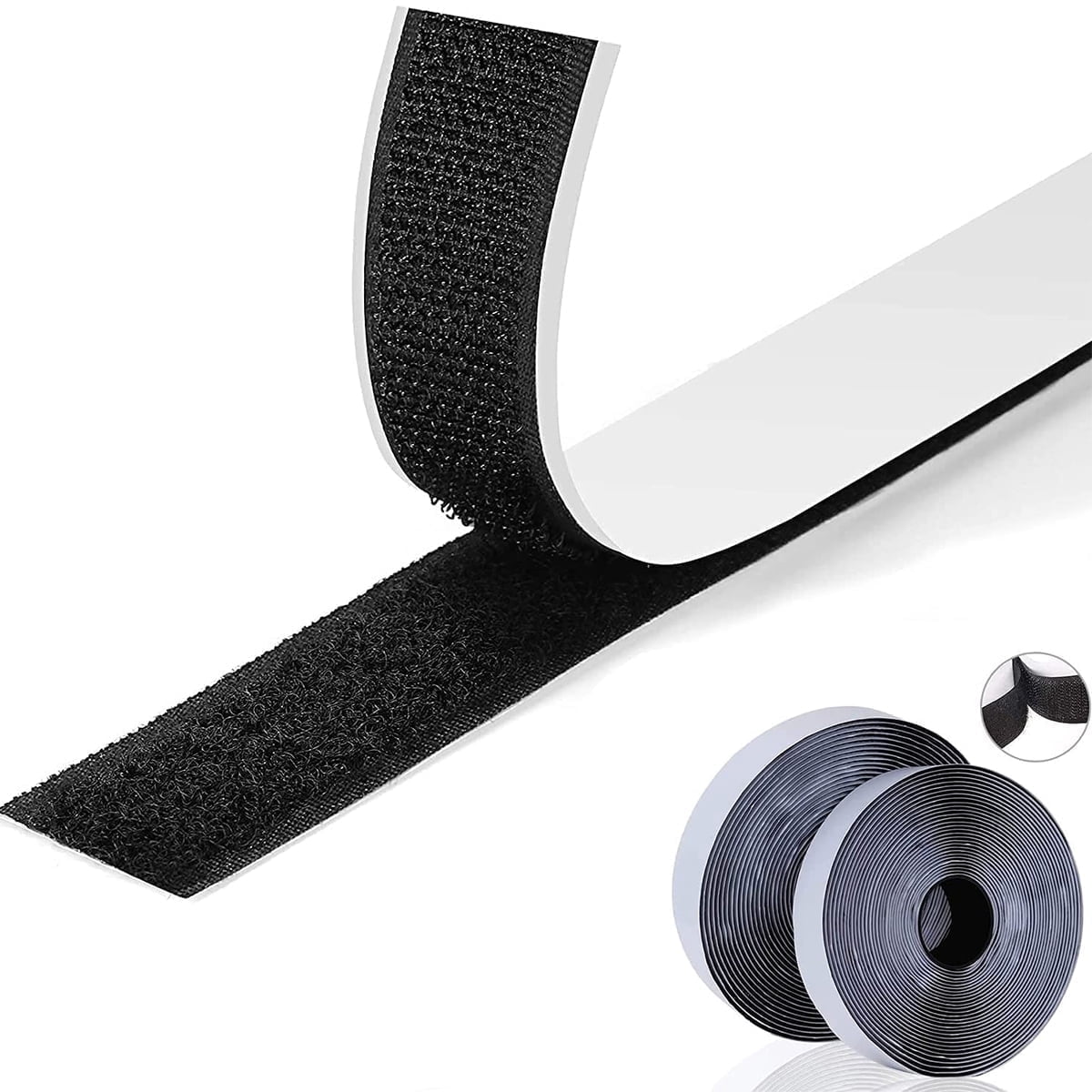 BTideas Hook and Loop Tape Self Adhesive, Heavy Duty Mounting Strips (Black, 26.24 ft x 0.78 in) q2z0v