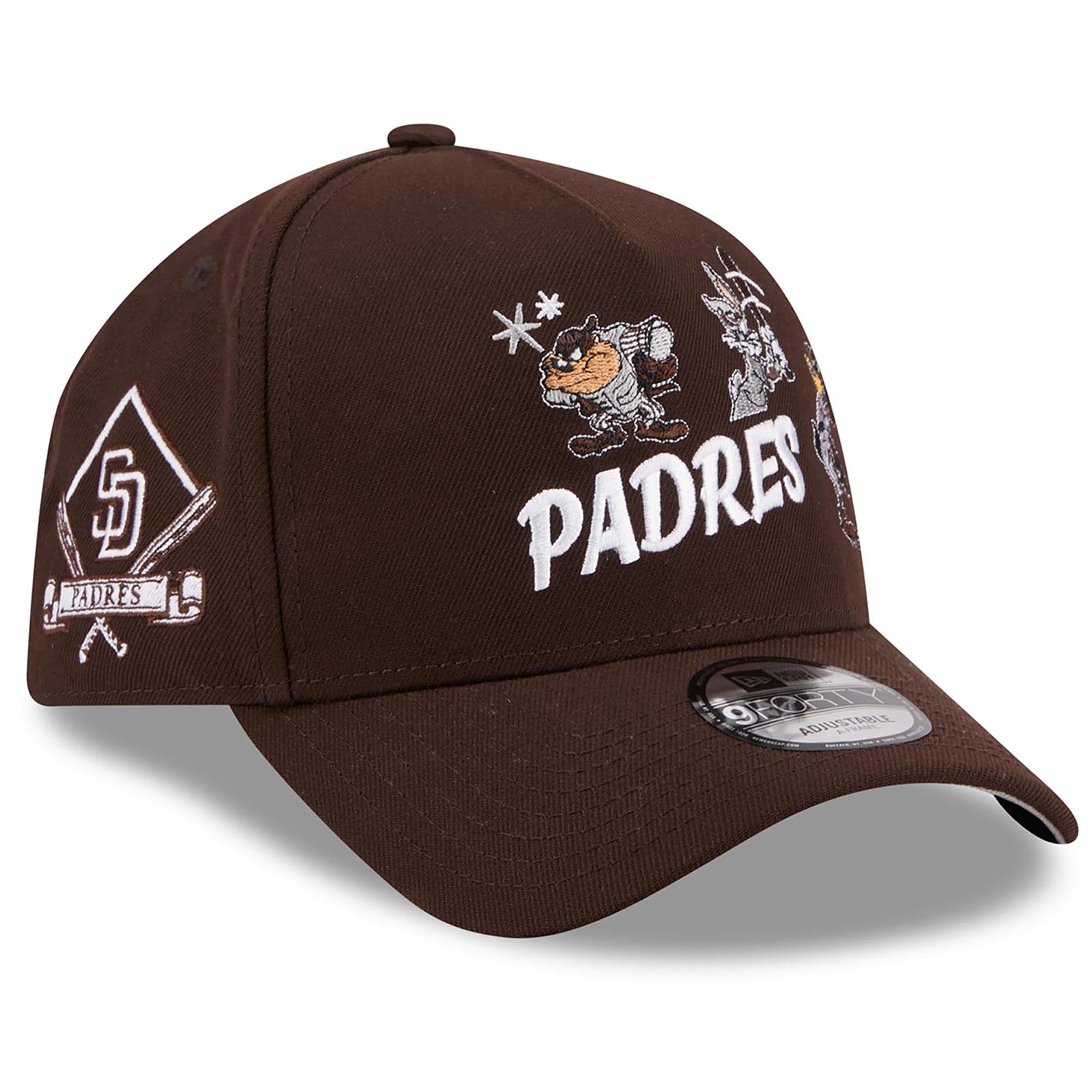 New Era San Diego Padres Looney Tunes A-Frame 9FORTY Adjustable Hat (Brown, One Size) ltl5f