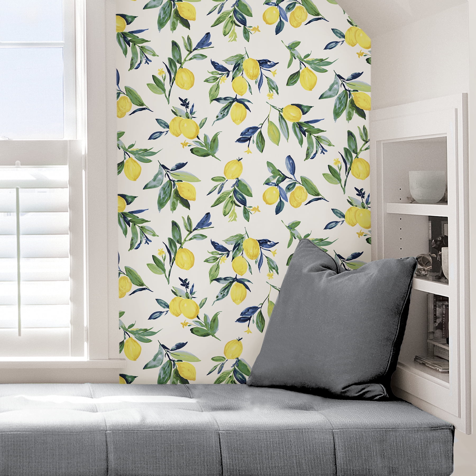 NuWallpaper Lemon Drop Peel and Stick Wallpaper (Yellow, 20.5-in x 216-in) iwdxq