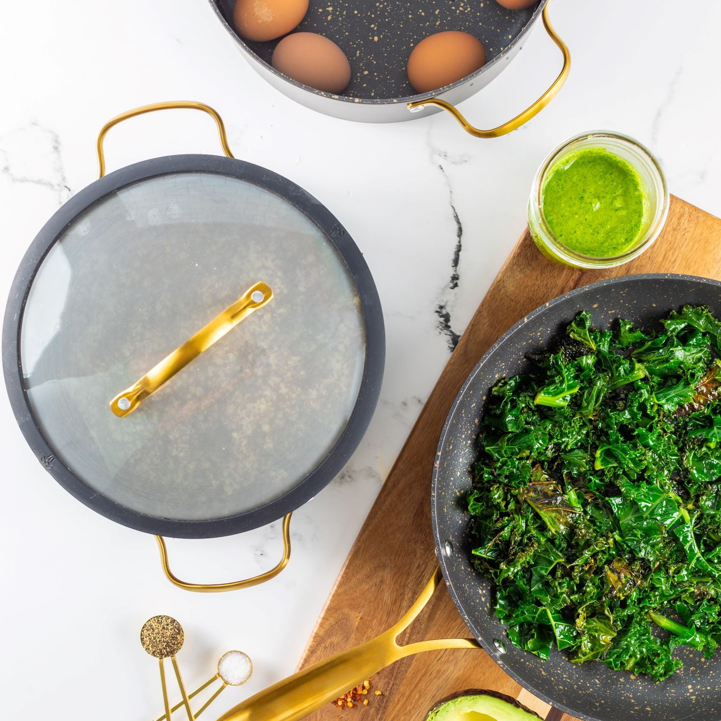 Thyme & Table 12-Piece Ceramic Non-Stick Cookware Set Signature Collection (Gold, 12-Piece) 71mpa