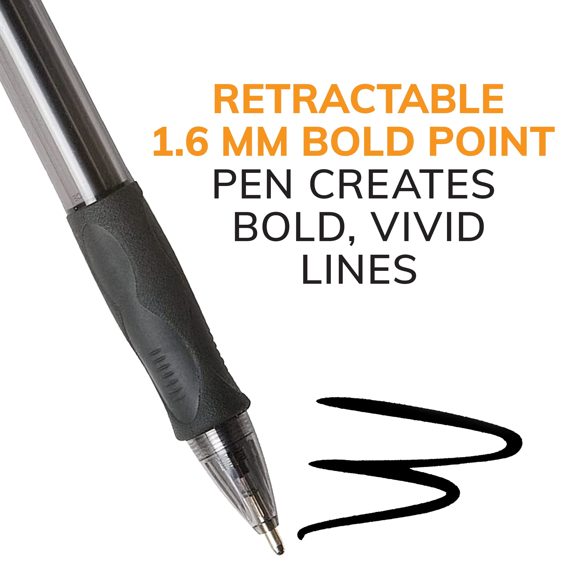 BIC Glide Retractable Ball Point Pen, Bold Point, Smooth Writing Ink (Blue, 4 Count) ivcn7