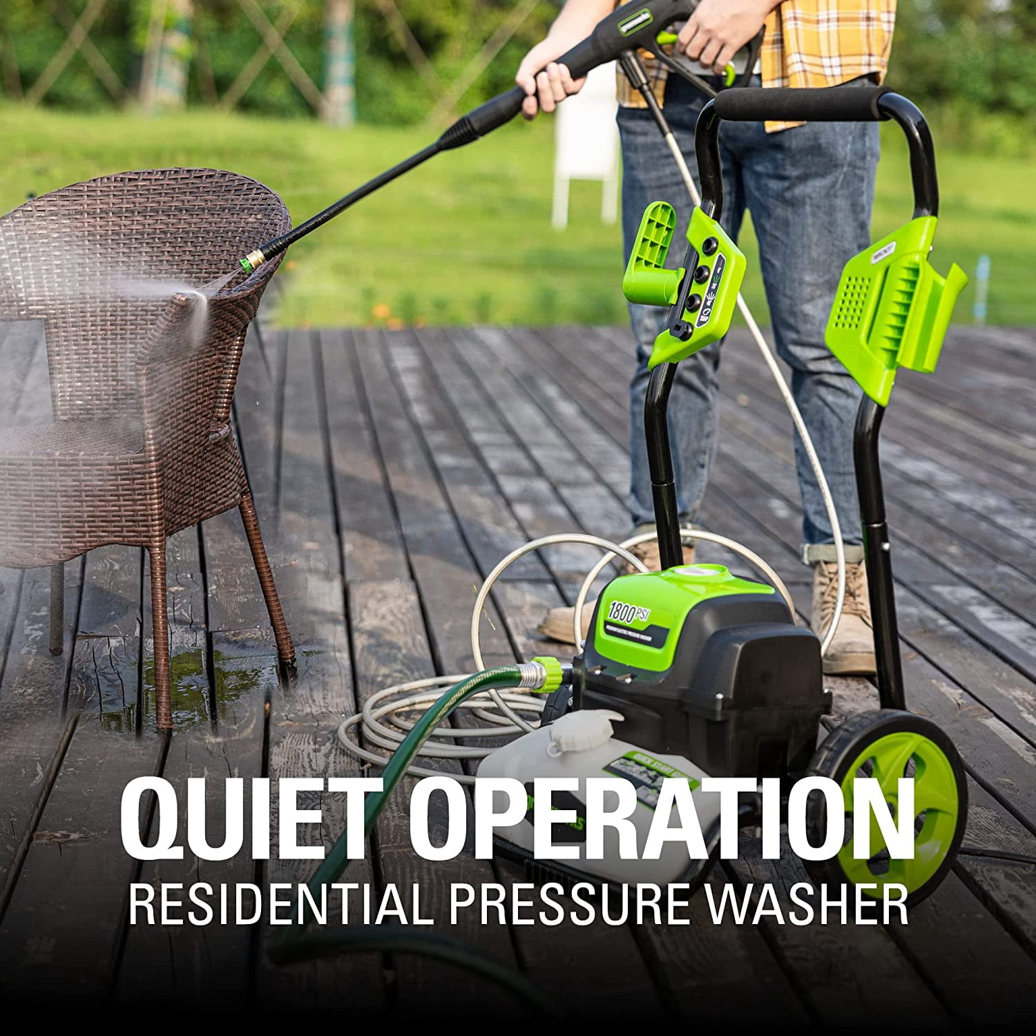 Greenworks 1800 PSI Electric Pressure Washer (1.2 GPM, 13-Amp Motor) zqej6