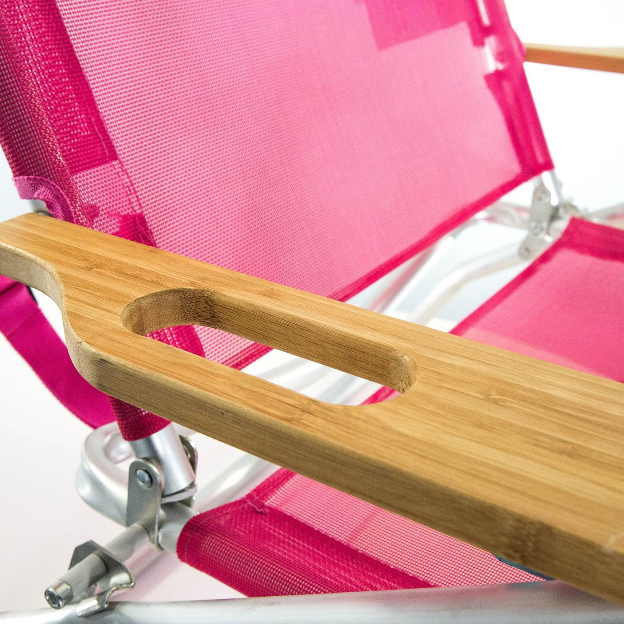 Ostrich Original 3N1 Outdoor Beach Lounge Chair with Footrest (Pink, 60.76 x 28.10 x 39.73 in) up1fv