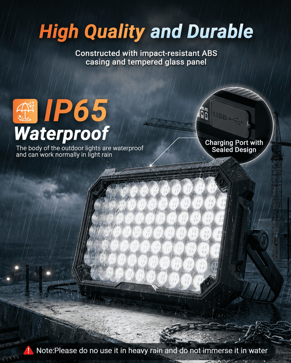 COSJM Rechargeable LED Work Light, 10000LM Portable Magnetic Floodlight with Adjustable Stand (12000mAh) zpejz