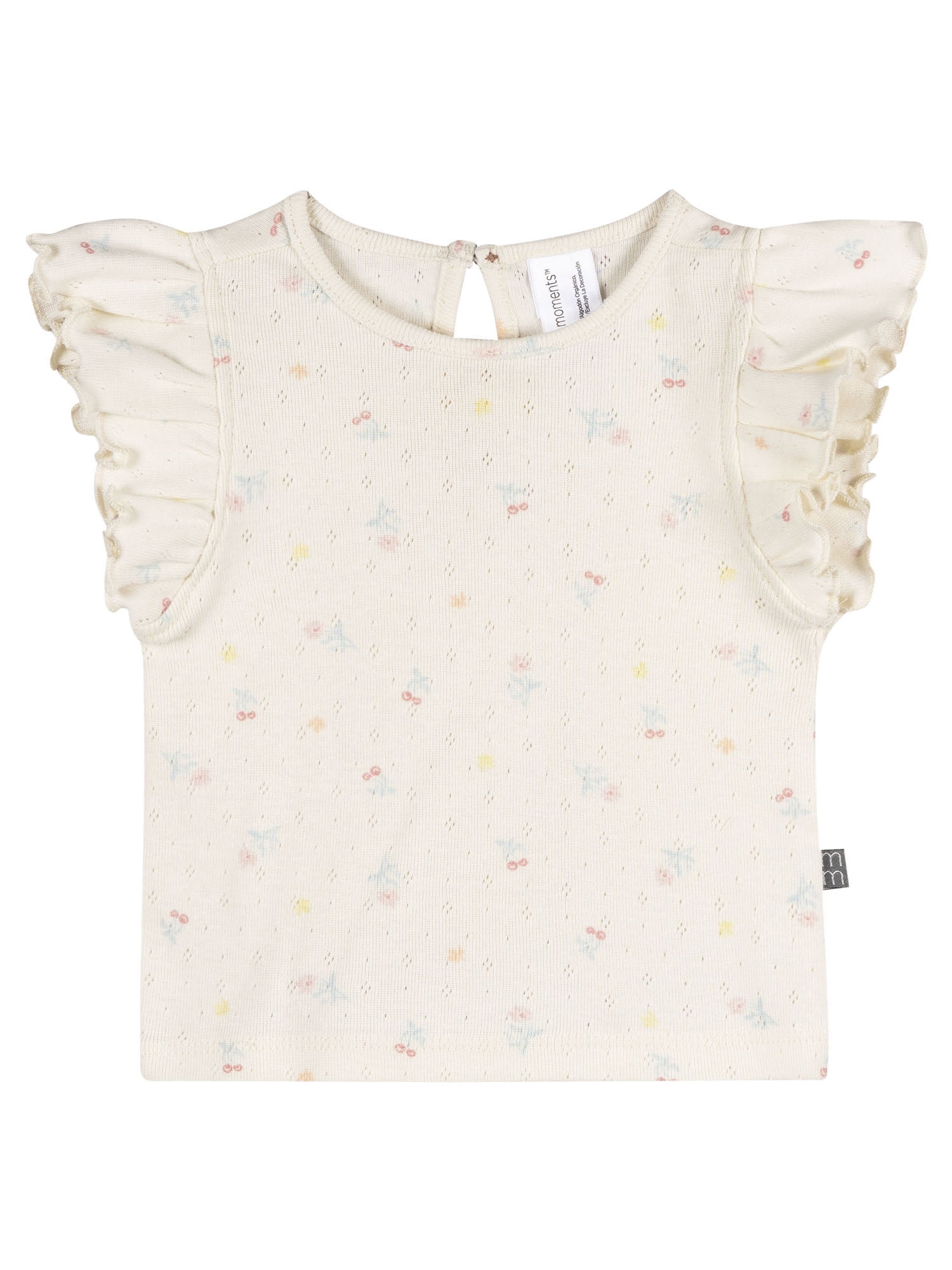 Modern Moments by Gerber Baby Girl Organic Cotton Flutter Sleeve Top (Pink, 0-3 Months) ddv7j