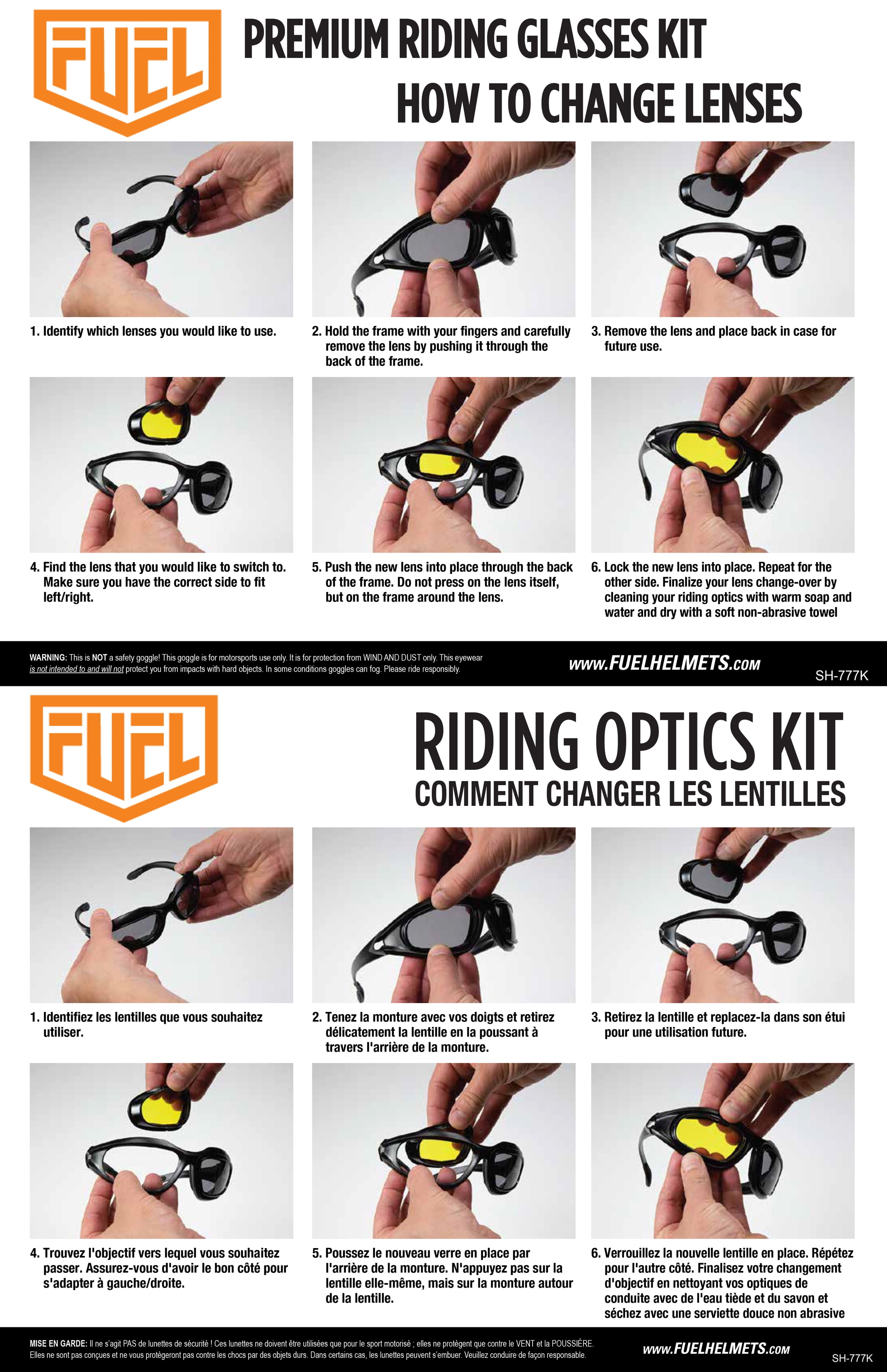 Fuel Helmets Adult MX ATV Off-Road Riding Glasses Kit (Black, One Size) yfcq9