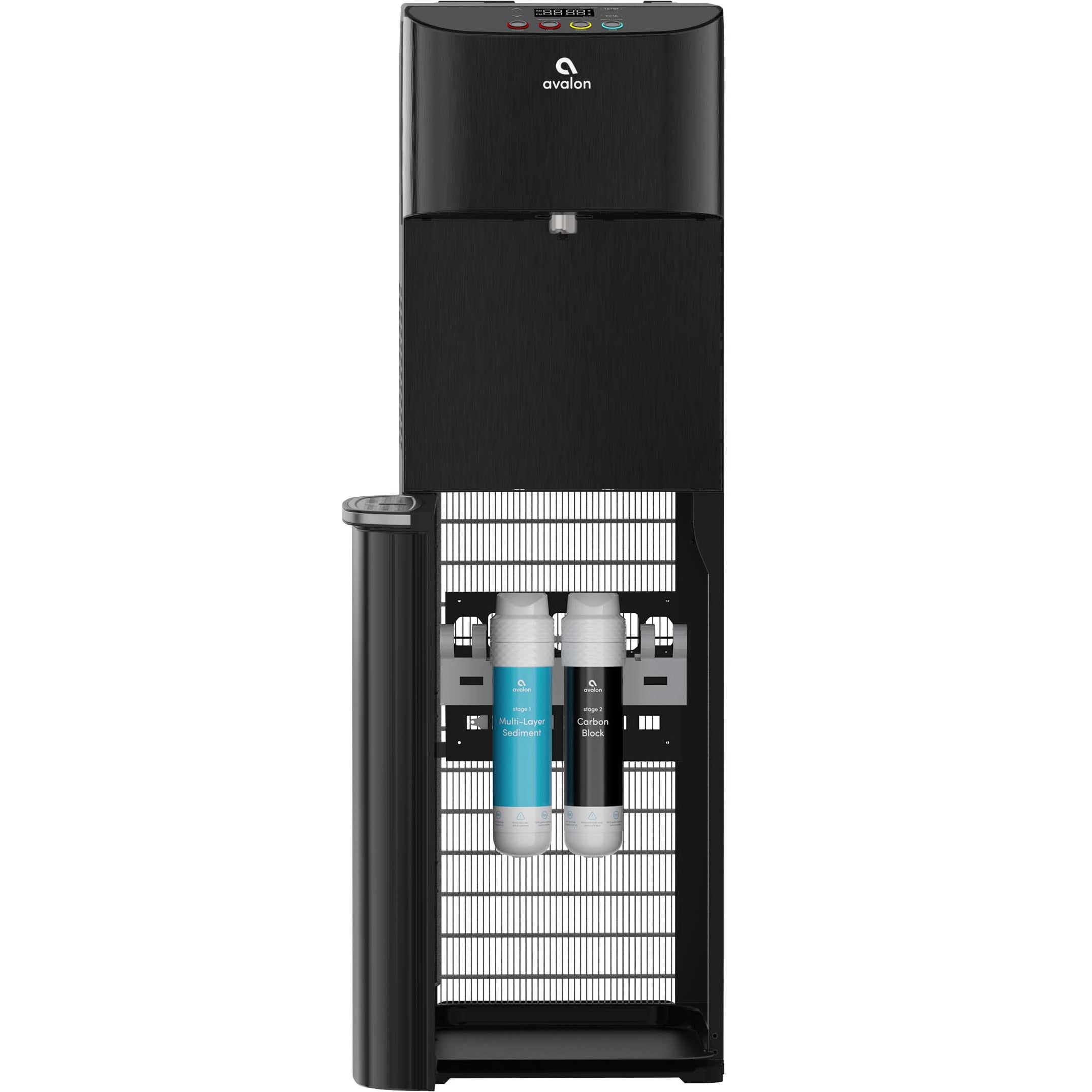 Avalon Electric Water Cooler Dispenser with Dual Filtration and Self Cleaning (Black Stainless Steel) fh2xs