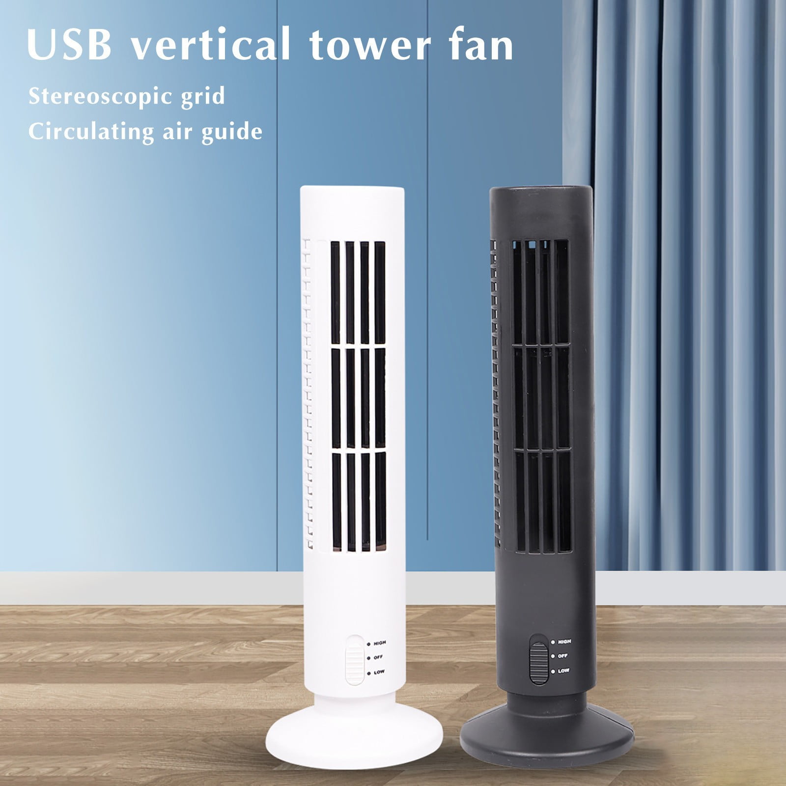 PALIFEUR Small Tower Fan, Portable Oscillating Desk Fan for Bedroom and Office (Black, 4.1 in x 13 in) q2fr1