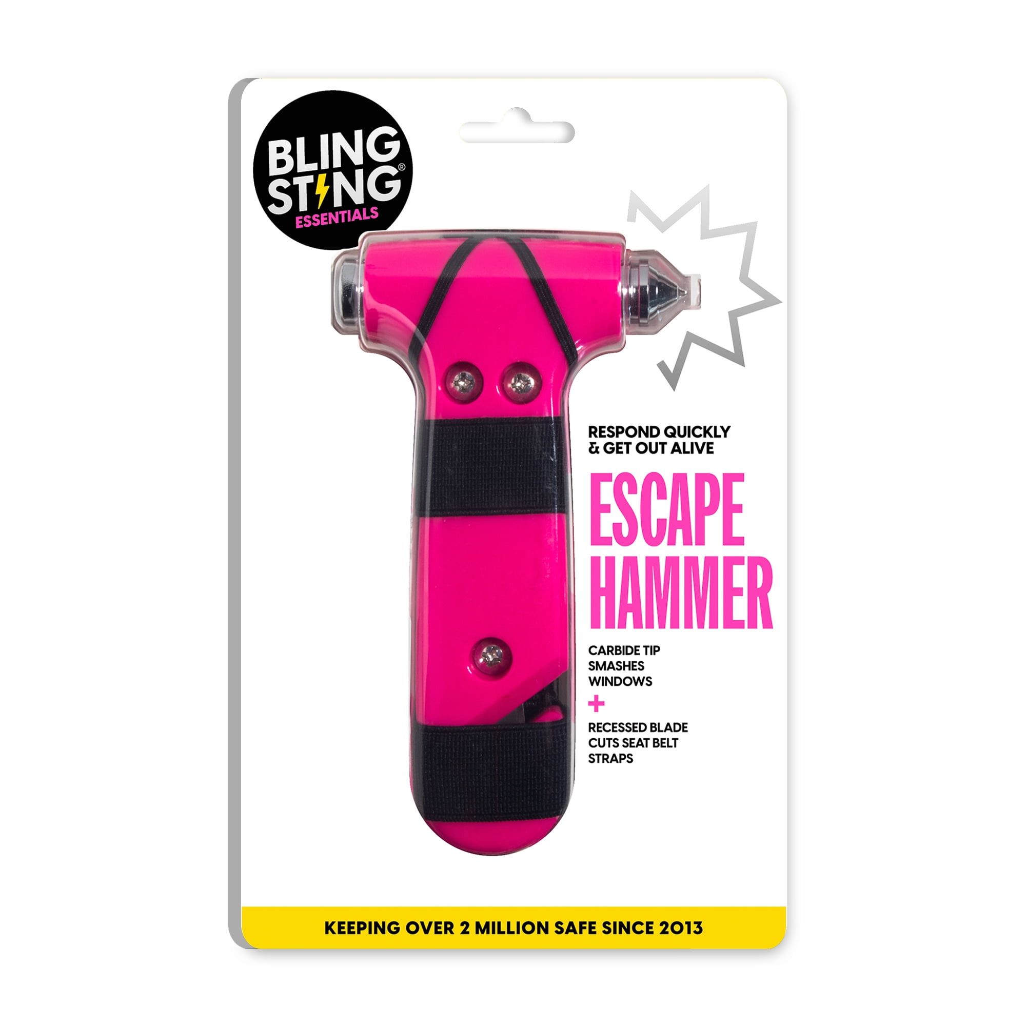 Super-Cute Emergency Escape Hammer and Seatbelt Cutter (Pink, 5.5 in) jc5ii