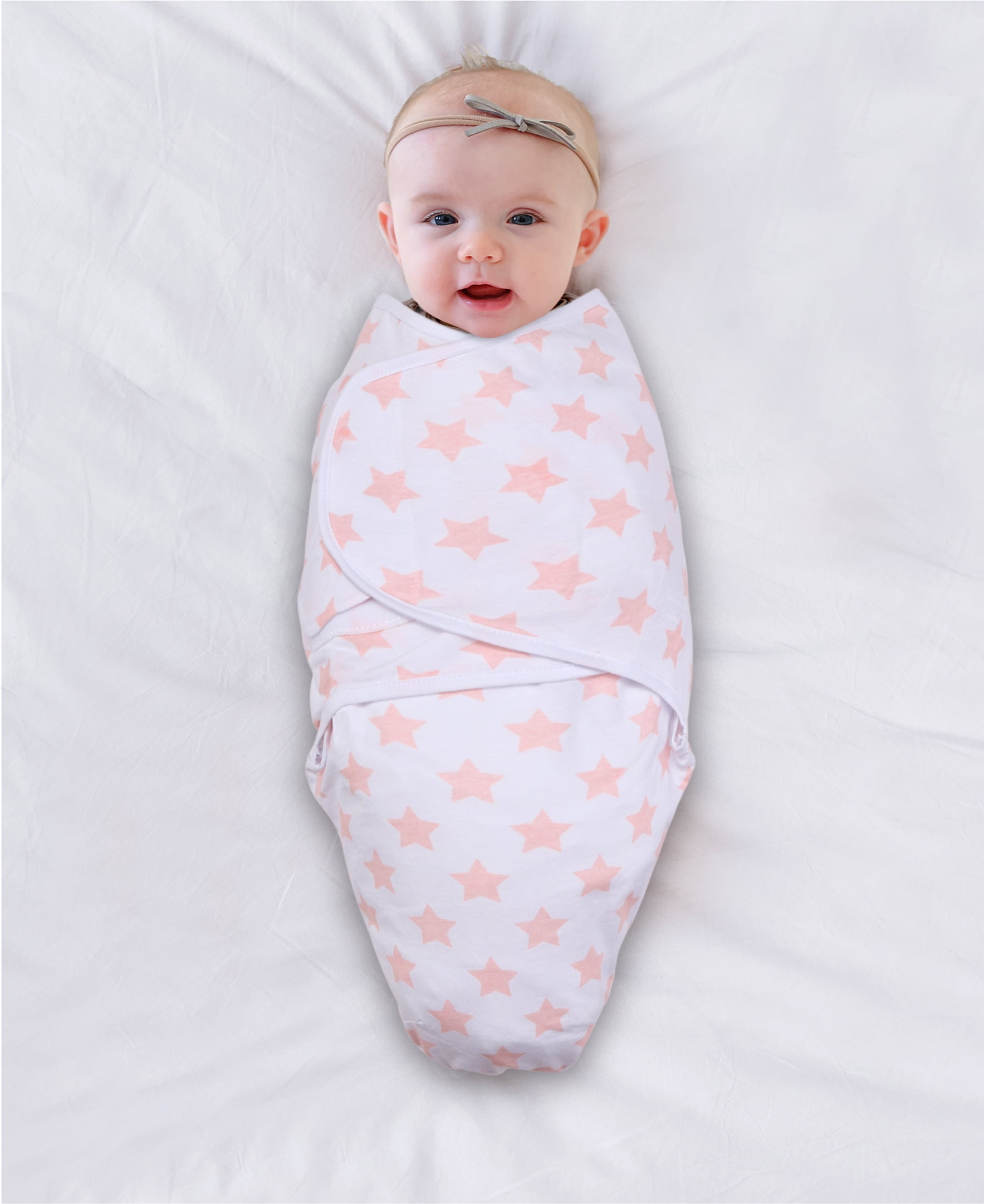 The Peanutshell Newborn Baby Swaddle Wrap Set (Pink Floral Stars, 3 Pack) 1hg3g