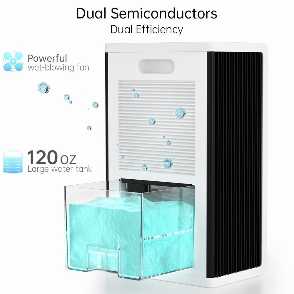 Topteng Dehumidifier for Home, Quiet Portable Air Dryer with LED Touch Screen and 7-Color Ambient Light (White, 120 oz) iqgjl