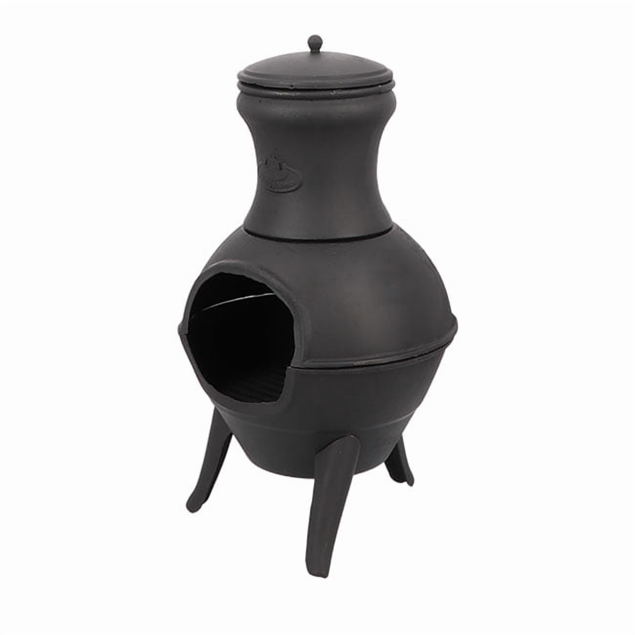 Esschert Design Outdoor Terrace Heater, Portable Patio Warming Fire Pit (Black, 14 in x 14 in x 25 in) co7uw
