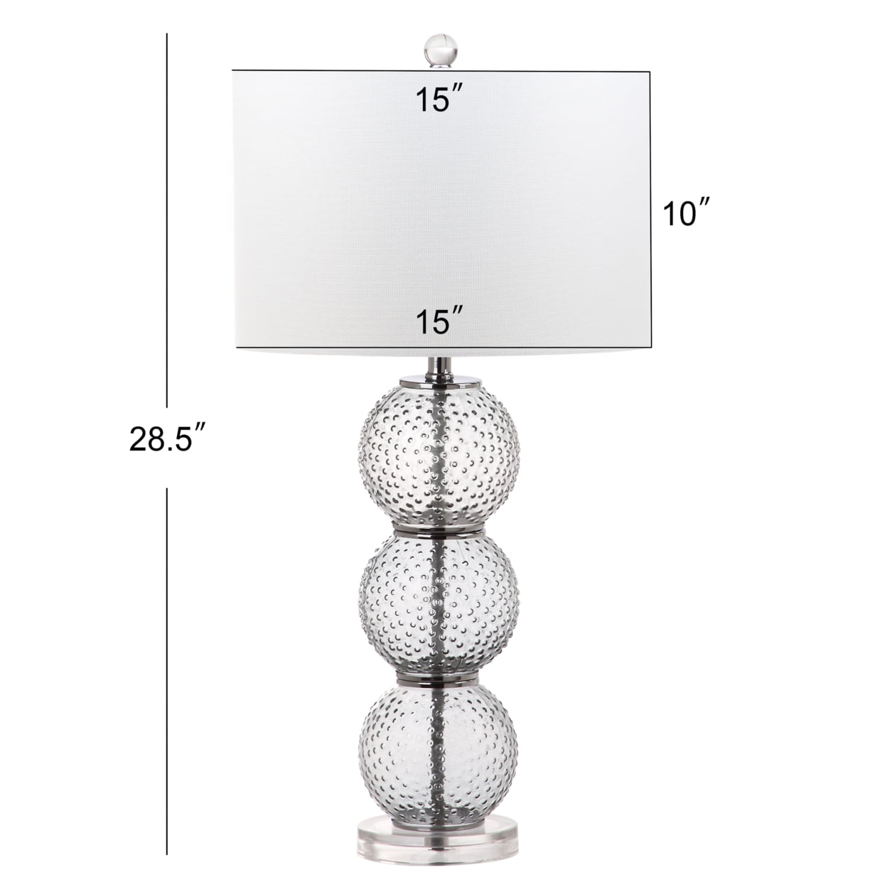 Safavieh Port Robert Glass Table Lamp Set (Smoke, 28.5 in. H, Set of 2) 5s3hy