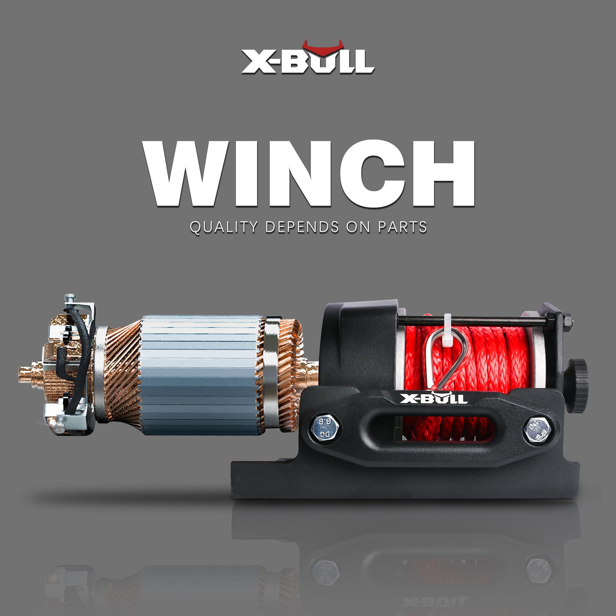X-BULL Electric Winch 12V 3000 lb Synthetic Rope for ATV UTV Off-Road Recovery (3000 lb) fduv0