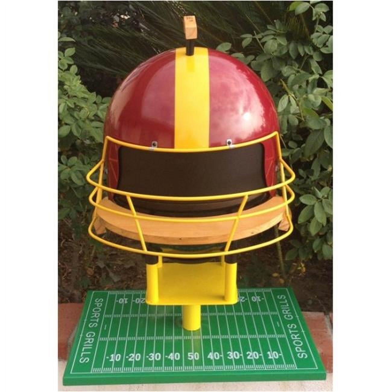 Sports Grills Touch Down 3000 Portable Charcoal BBQ Grill (Maroon and Yellow, 18 in) 4ttyw