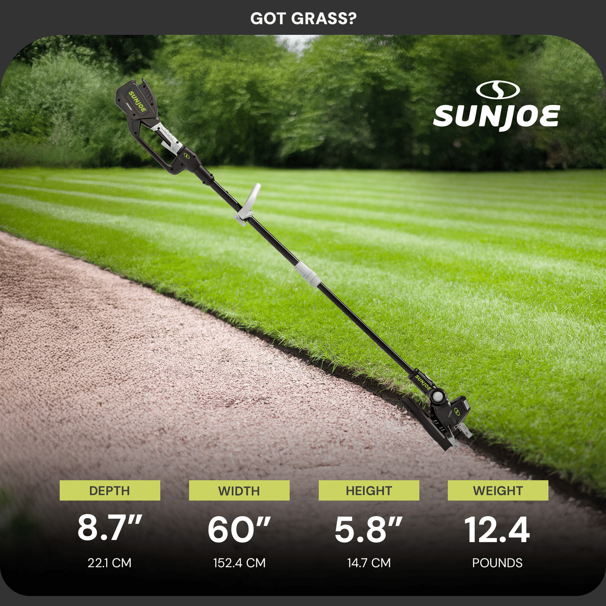 Sun Joe 24V Cordless String Trimmer and Edger, 12 in Cutting Swath, Multi-Angle Head (Green, 12 in) dgjr7