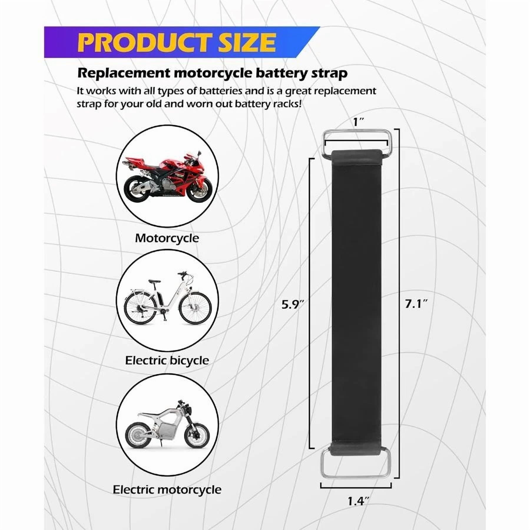 Rhea Battery Strap Hold Down for Automotive and Motorcycle (Black, 12 in) 9ewy5