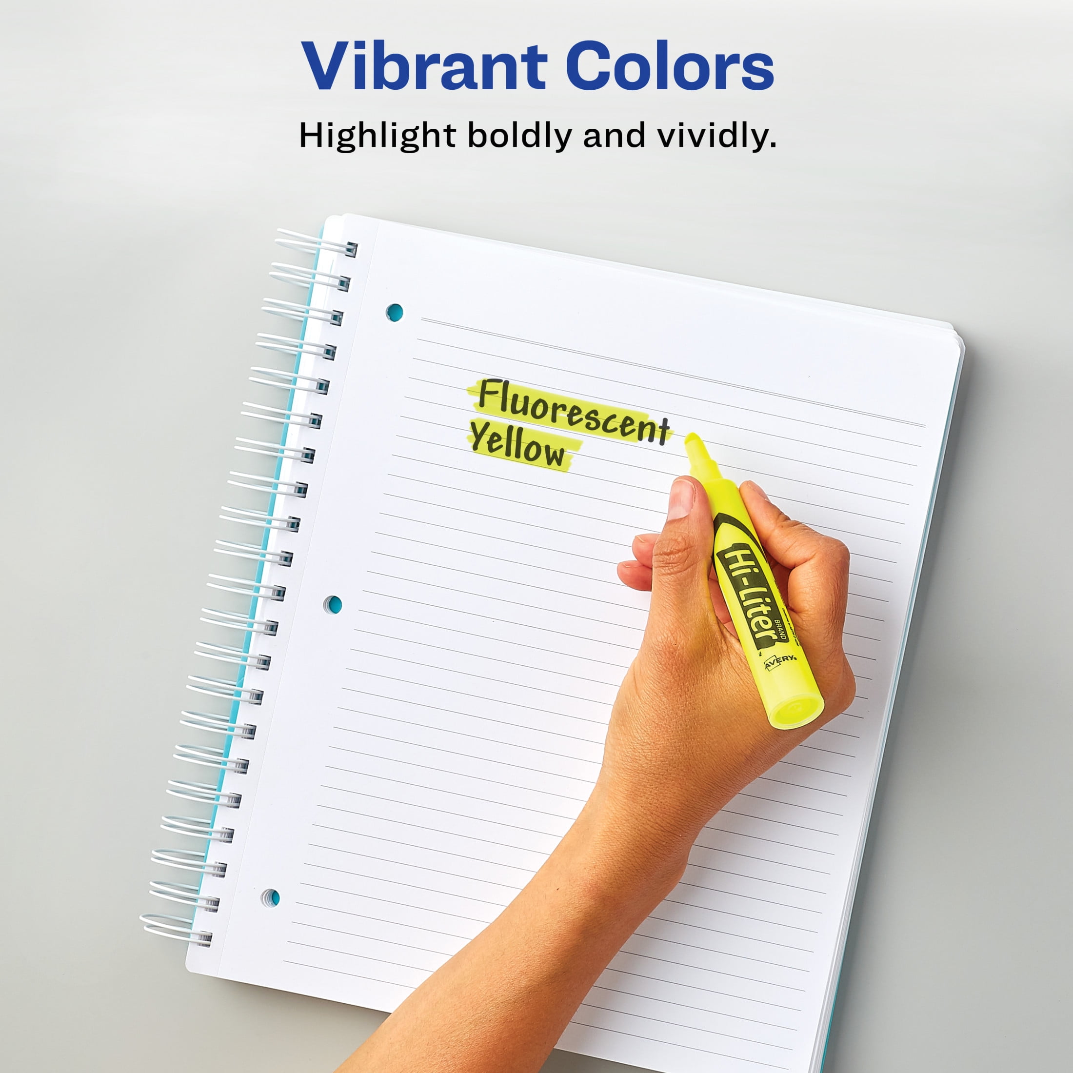 Avery Hi-Liter Desk-Style Highlighters, SmearSafe Ink, Quick-Dry (Yellow, 2 Pack) 19zdx