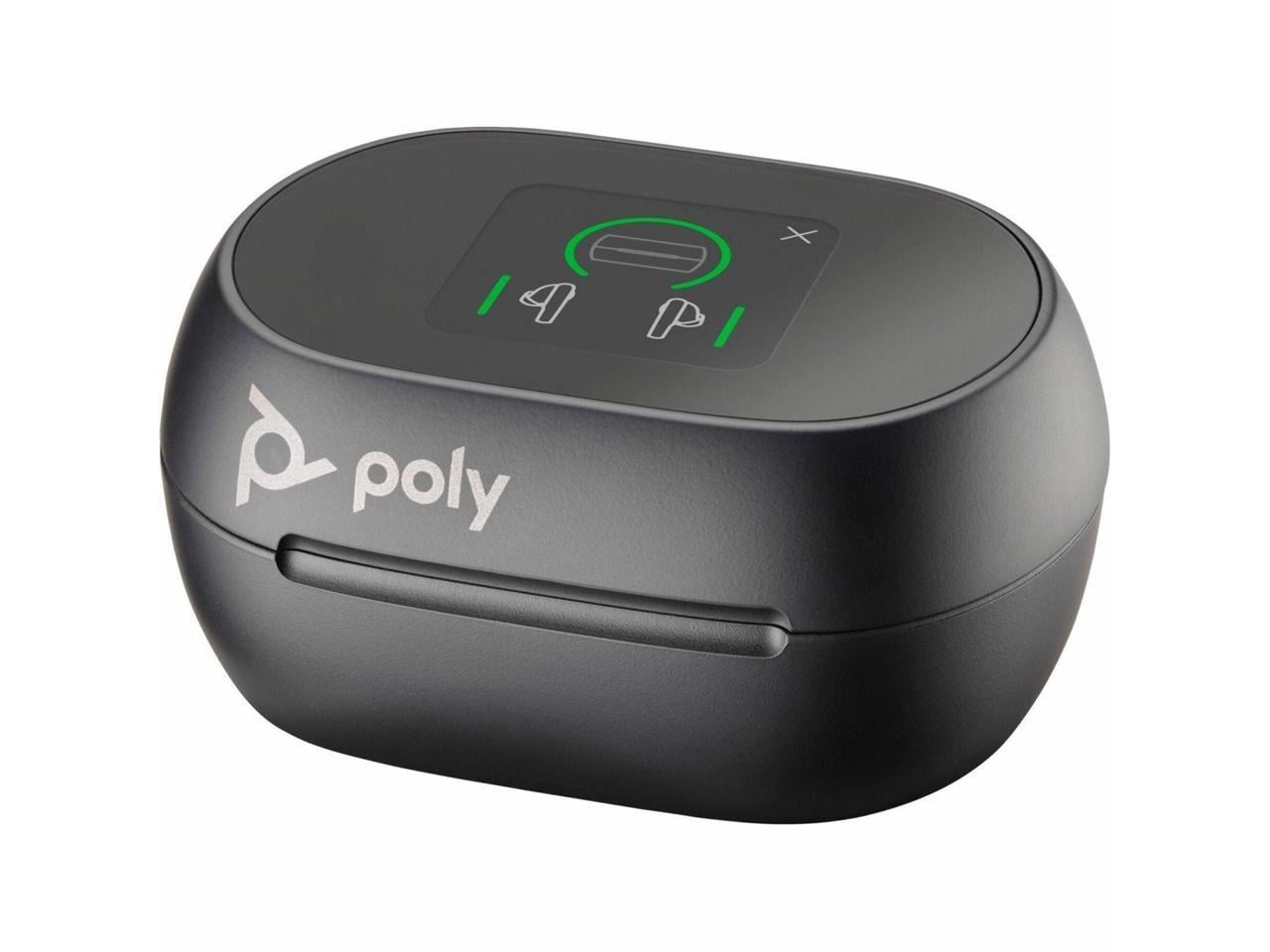 Poly Voyager Free 60+ UC Wireless Earbuds with Touchscreen Charging Case and BT700 USB-C Adapter (Carbon Black) 20m2e