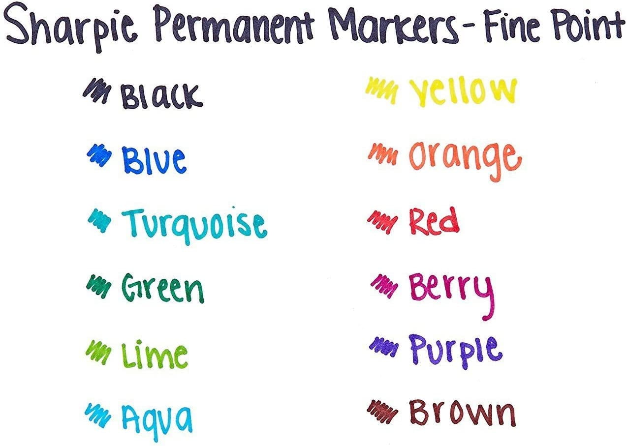 Sharpie Permanent Markers Fine Point (Black, 12 Count) ra5qt