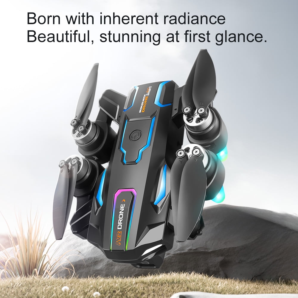 HNZENBW 4K HD Dual Camera Drone with Brushless Motor (Black, Foldable Design) w975r
