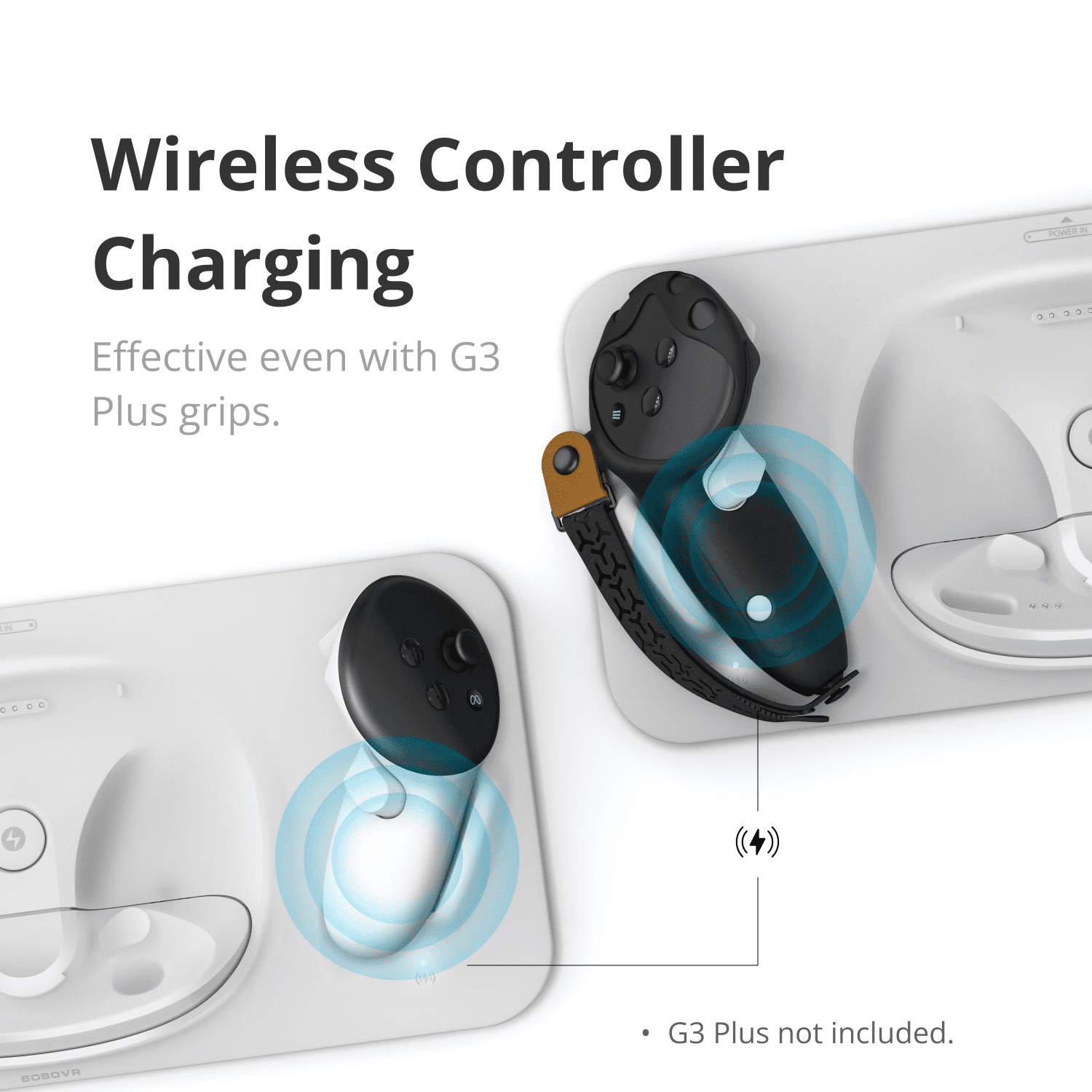 BOBOVR D3 Charging Dock All-in-One Power Station for Meta Quest 3 Headset Controllers and B100 Battery (White, 1 Unit) pghcc