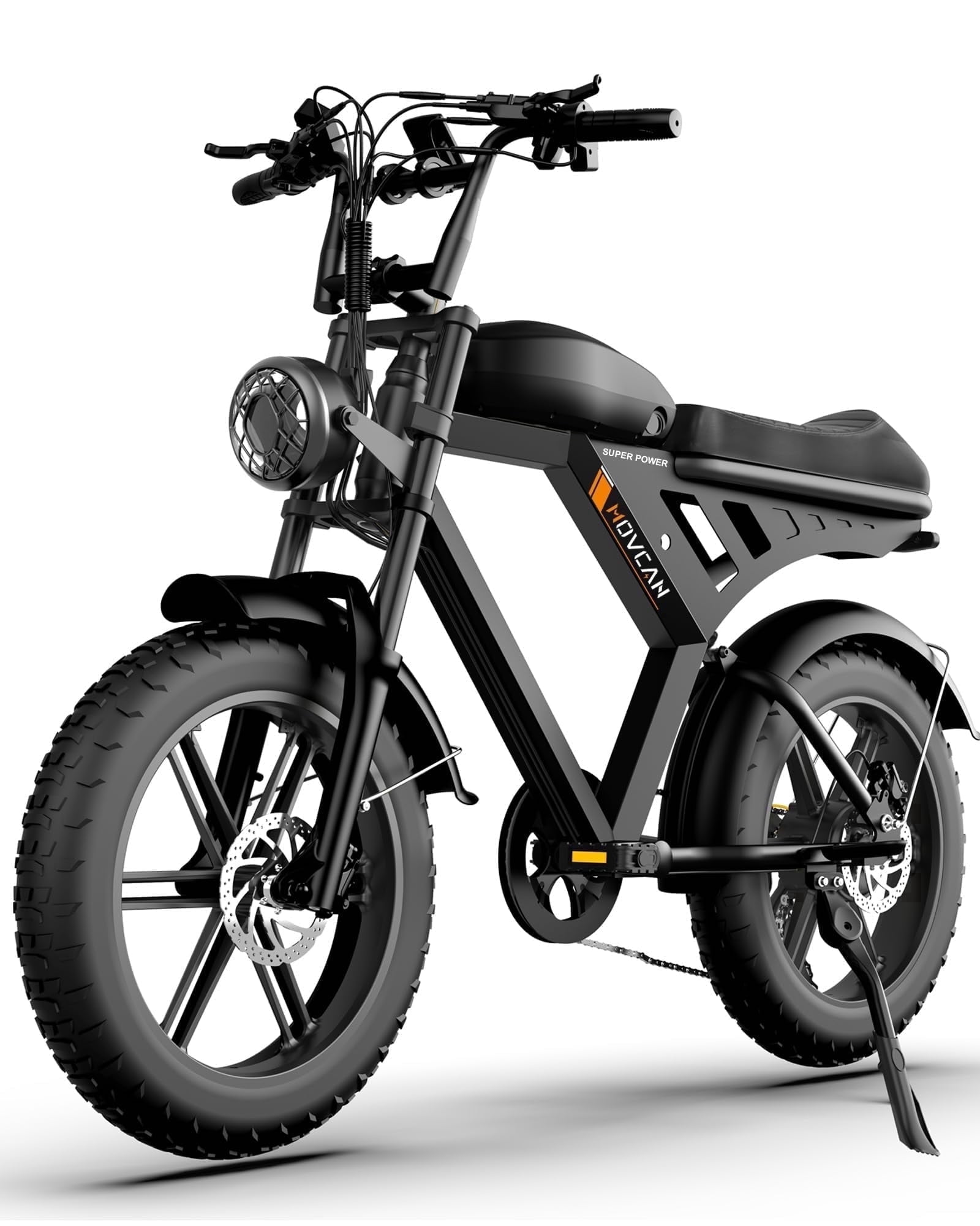 Movcan V30 Electric Bike for Adults, 1000W Motor 20 in Fat Tire Off-Road Mountain Ebike (Black, 48V 15.6Ah) wihzd