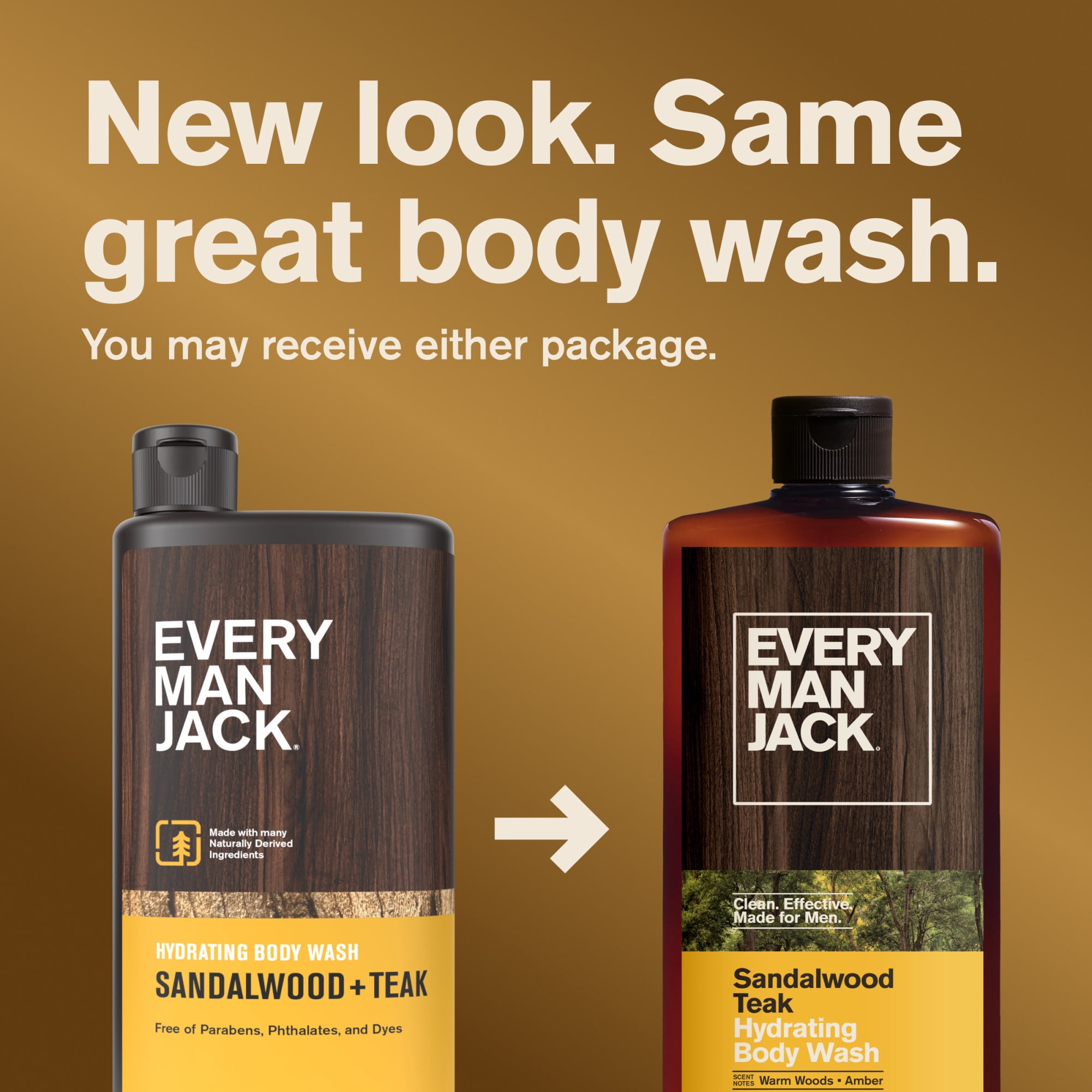 Every Man Jack Sandalwood Teak Hydrating Body Wash for Men, Deep Cleaning and Moisturizing Formula (16.9 fl oz) mvlco
