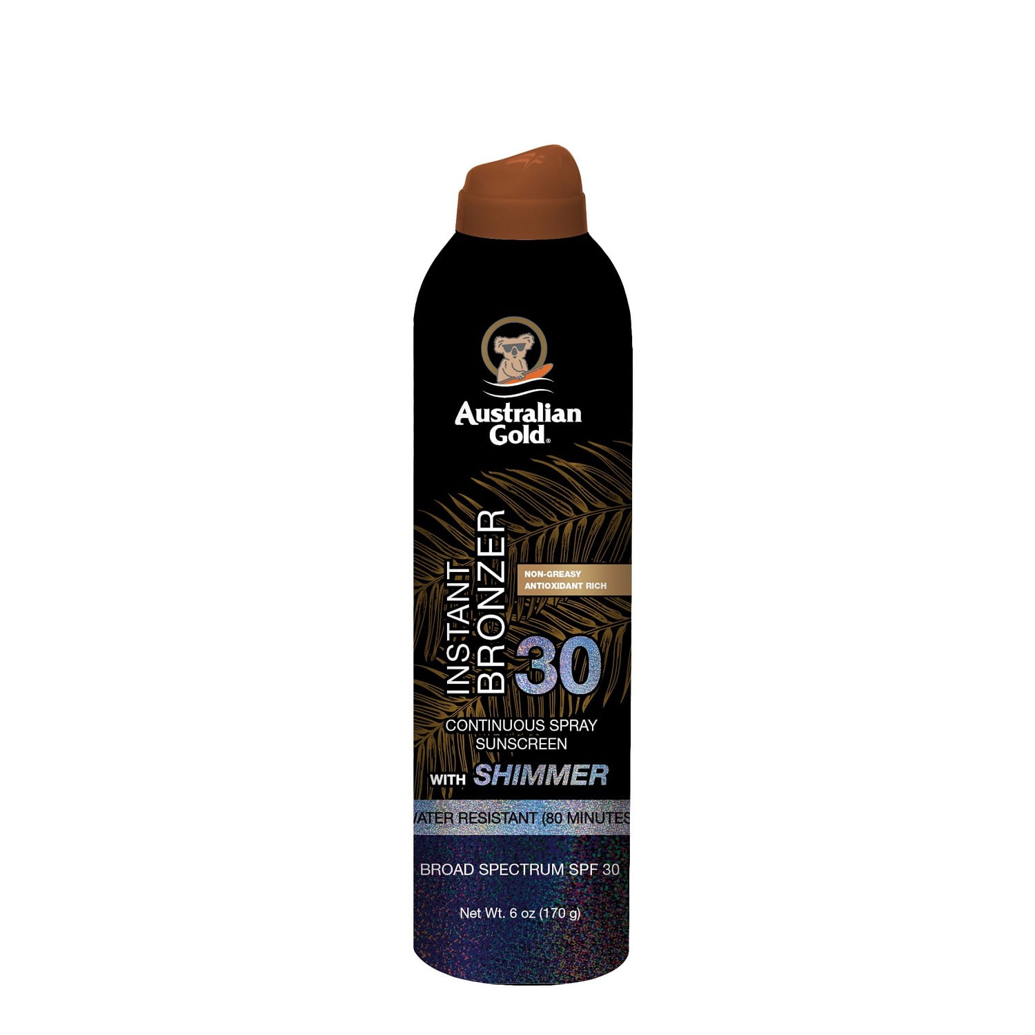 Australian Gold Continuous Spray Bronzer with Shimmer, SPF 30, Broad Spectrum Sunscreen (Gold, 6 oz) z80wr