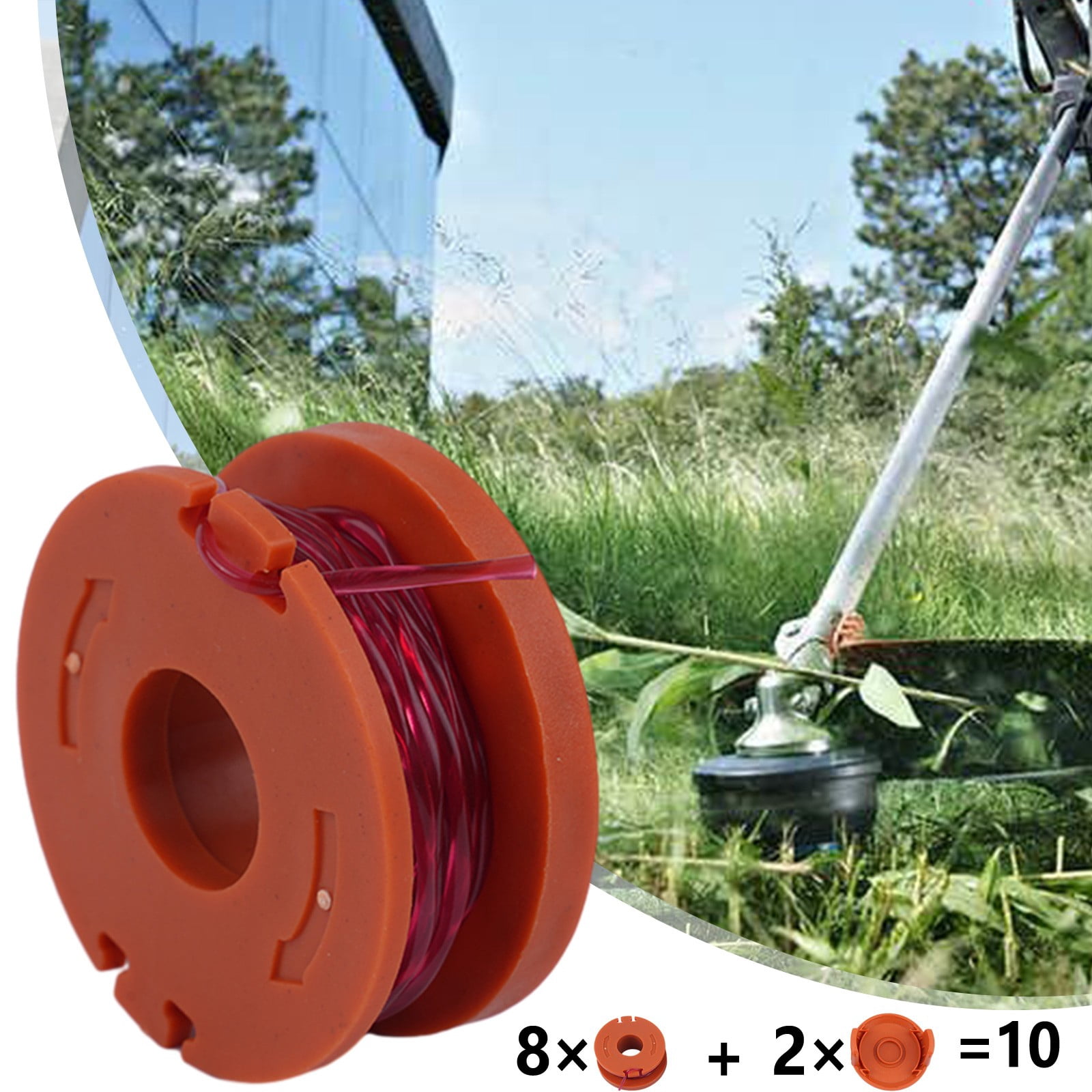 Worx Replacement Trimmer Spool Line for String Trimmer Models WG154 WG163 WG180 WG175 WG155 WG151 WG160 (10 ft, 10 Pack) zmjf9