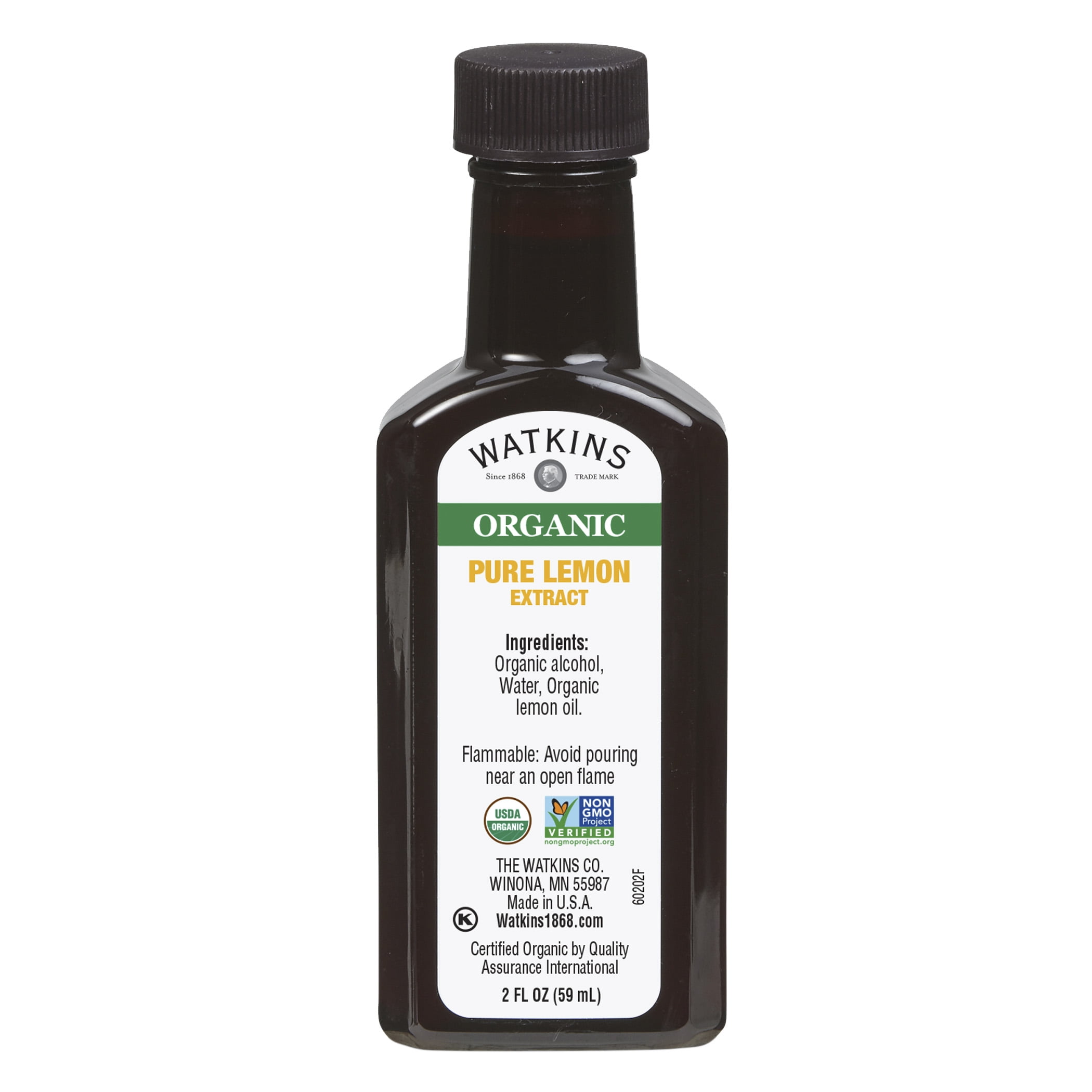 Watkins Organic Pure Lemon Extract, Premium Baking Flavoring (Clear, 2 oz) i8ovu