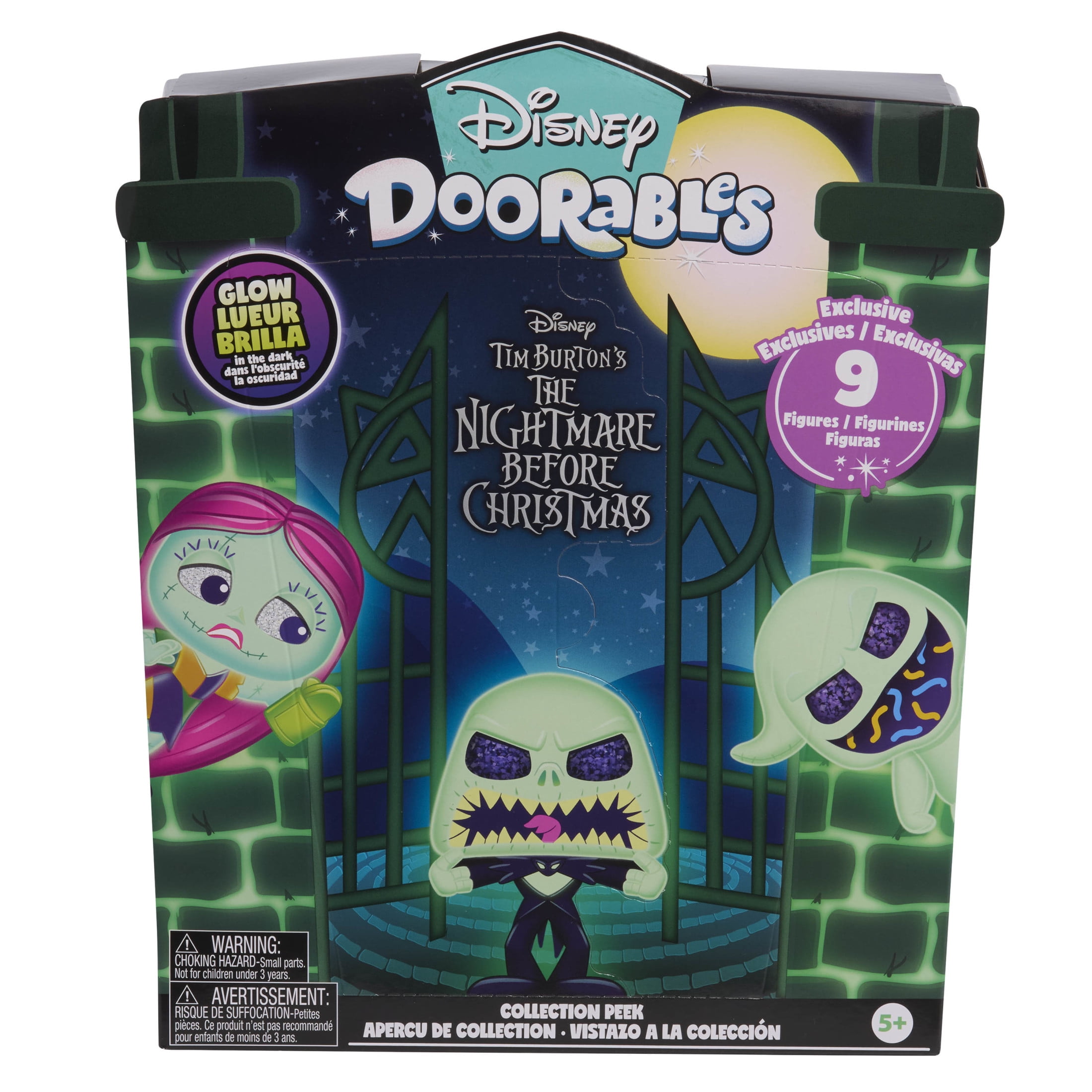 Disney Doorables The Nightmare Before Christmas Collection Peek, Glow-in-the-Dark Collectible Figures (9 Pack, 1.5 in) peg15