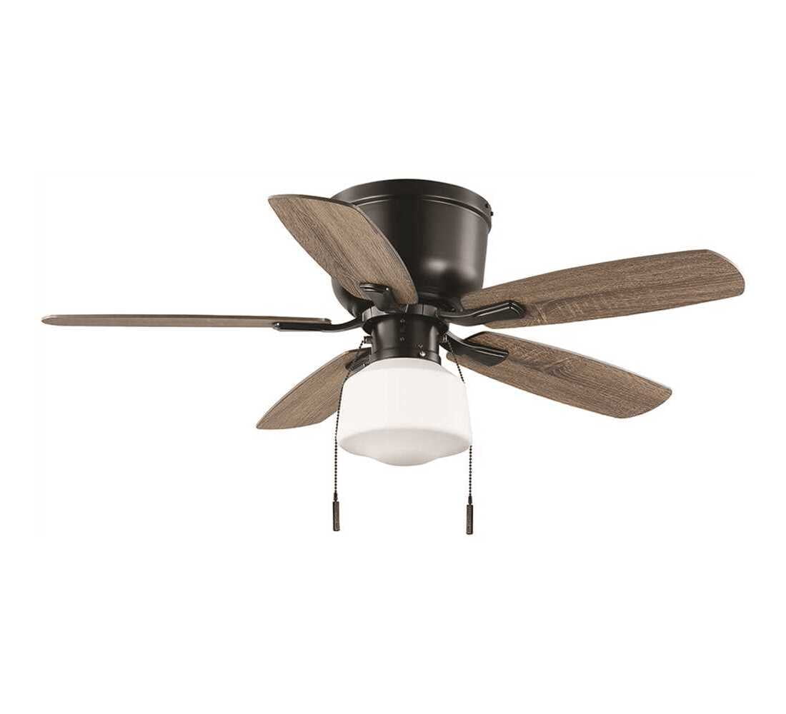 Hampton Bay Leroy LED Ceiling Fan with Light, Matte Black Finish (42 in) jeajr