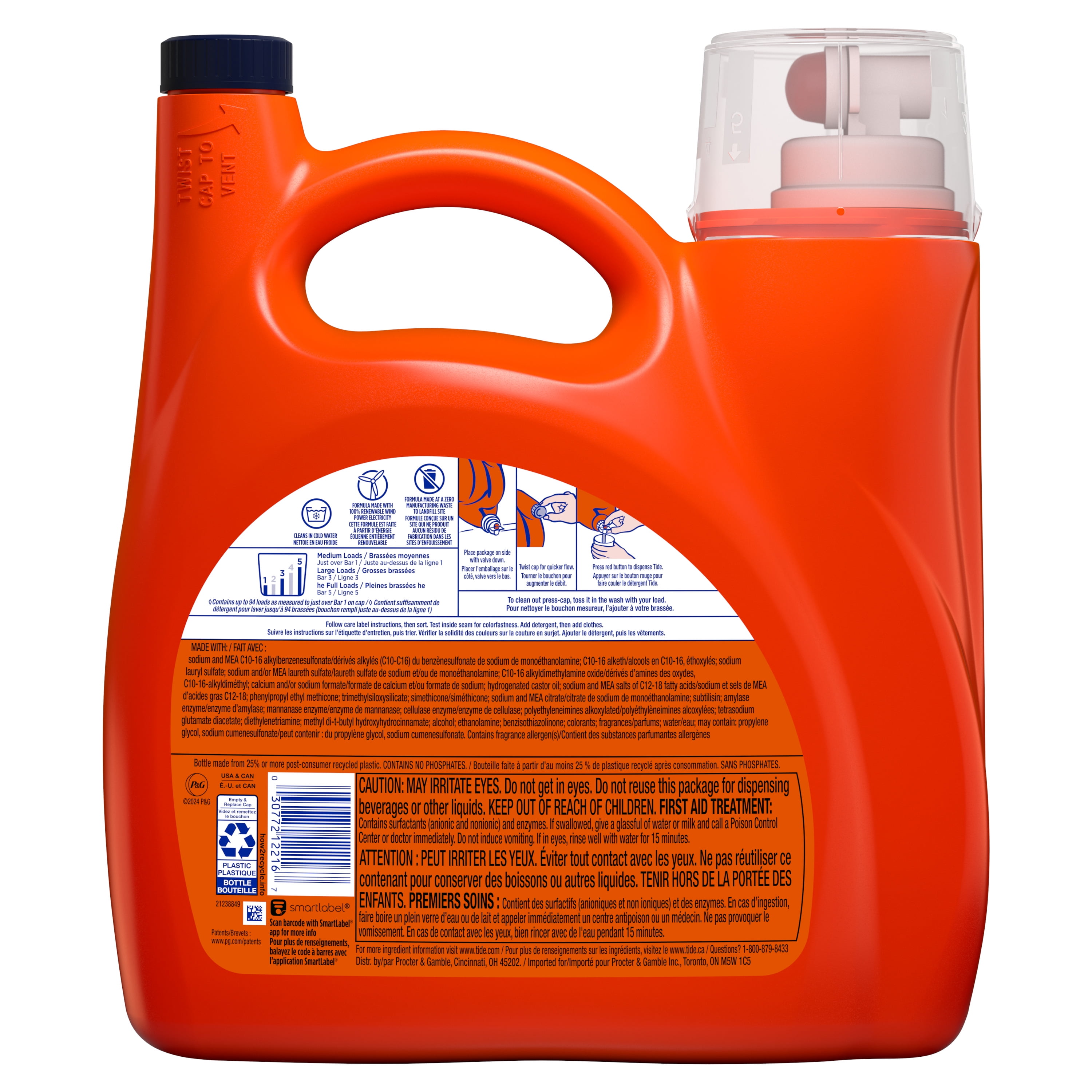 Tide Ultra Hygienic Clean Liquid Laundry Detergent, Original Scent (132 fl oz) yz2oq