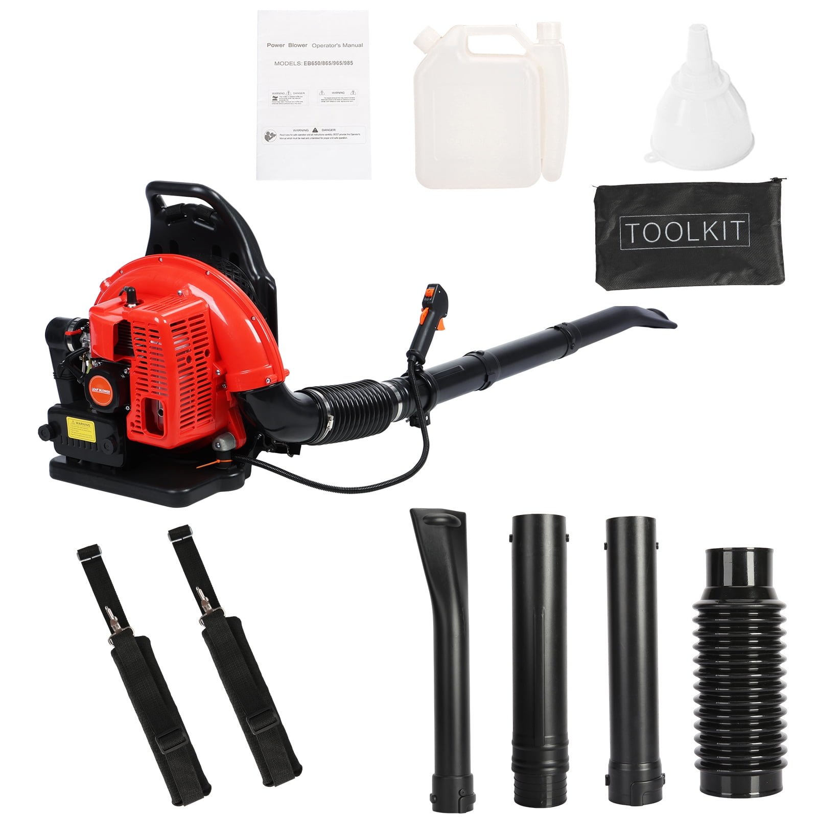 Jiledu Gas-Powered Backpack Leaf Blower (63cc, 665 CFM, 3hp) oqosn