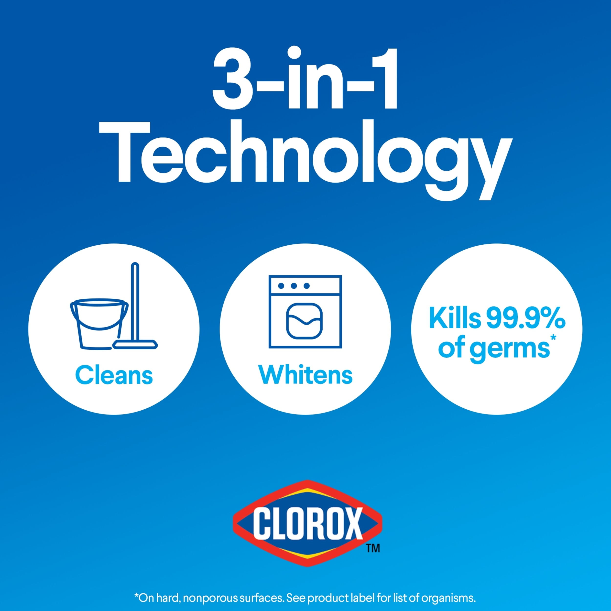 Clorox Disinfecting Bleach, Concentrated Laundry Whitener and Surface Cleaner (Regular, 2 Pack, 121 fl oz) hmznr