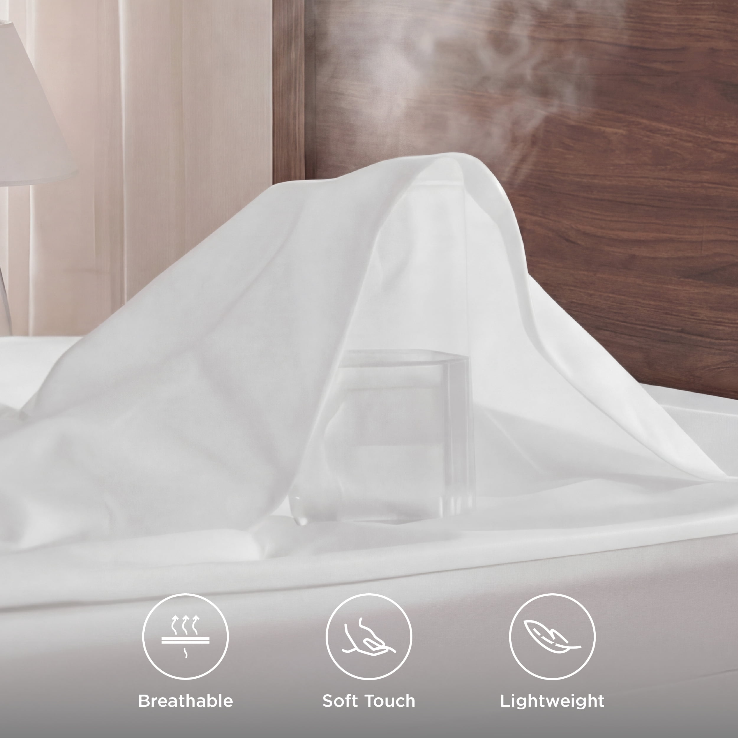 U by Bedsure Waterproof Mattress Protector, Six-Sided Zippered Encasement (White, Queen Size) kxis0