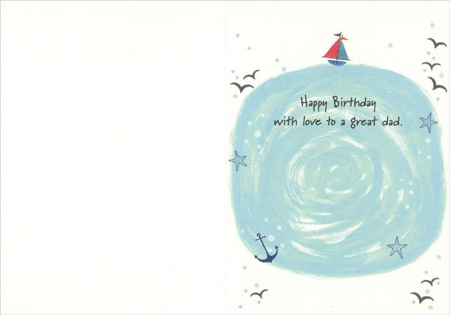 RSVP International Birthday Card for Dad, Blue Whales Design (5 in x 7 in) y8g65