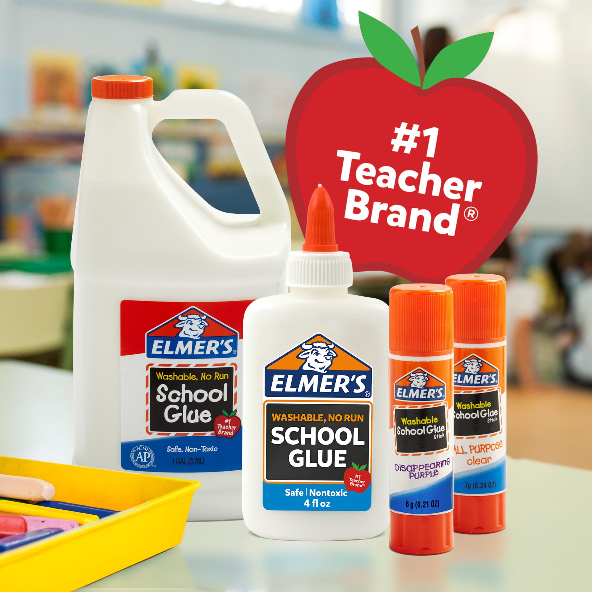 Elmer's Disappearing Purple School Glue Sticks, Washable Adhesive for Crafts and Projects (Purple, 30 Count, 0.24 oz per stick) fkvao
